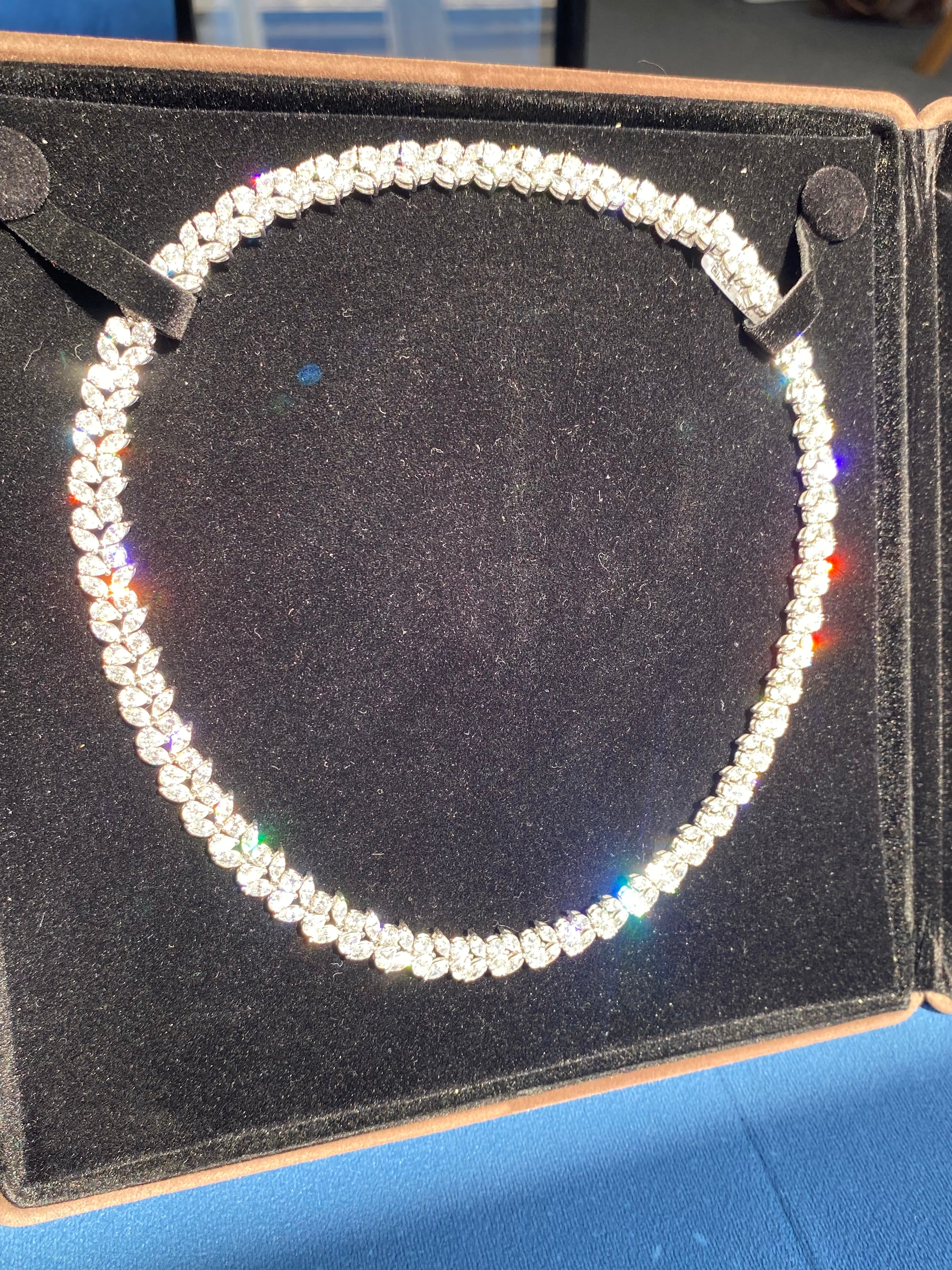 32.17 CTW Natural Diamond Necklace in 18ct White Gold