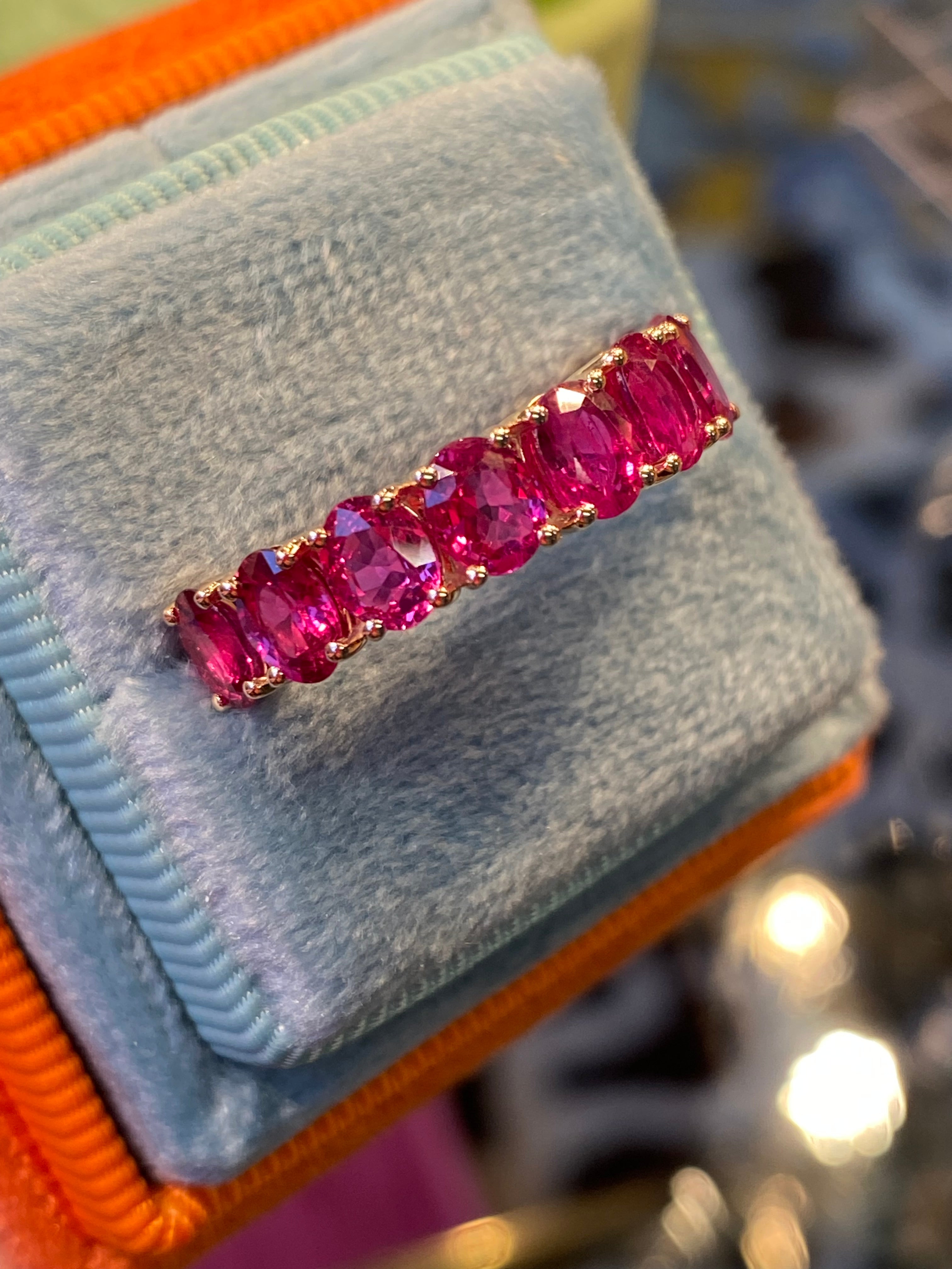 4.90 CTW Ruby Eternity Ring in 9ct Yellow Gold