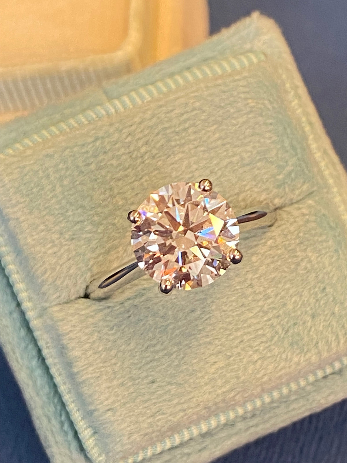 3.03 Carat Round Cut D Colour Lab Diamond Solitaire Engagement Ring in Platinum