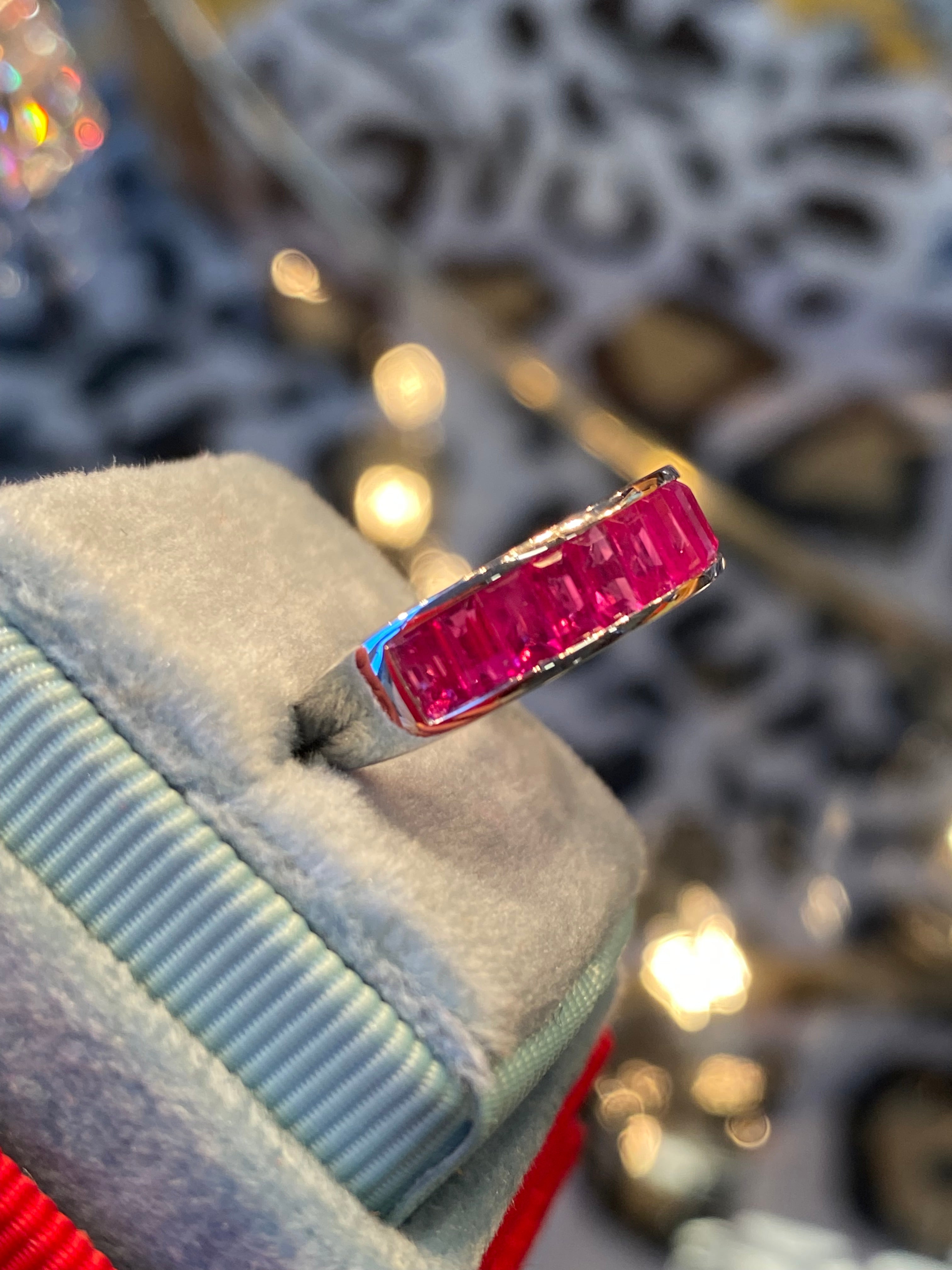 Seamless Channel Set Ruby in 9ct White Gold