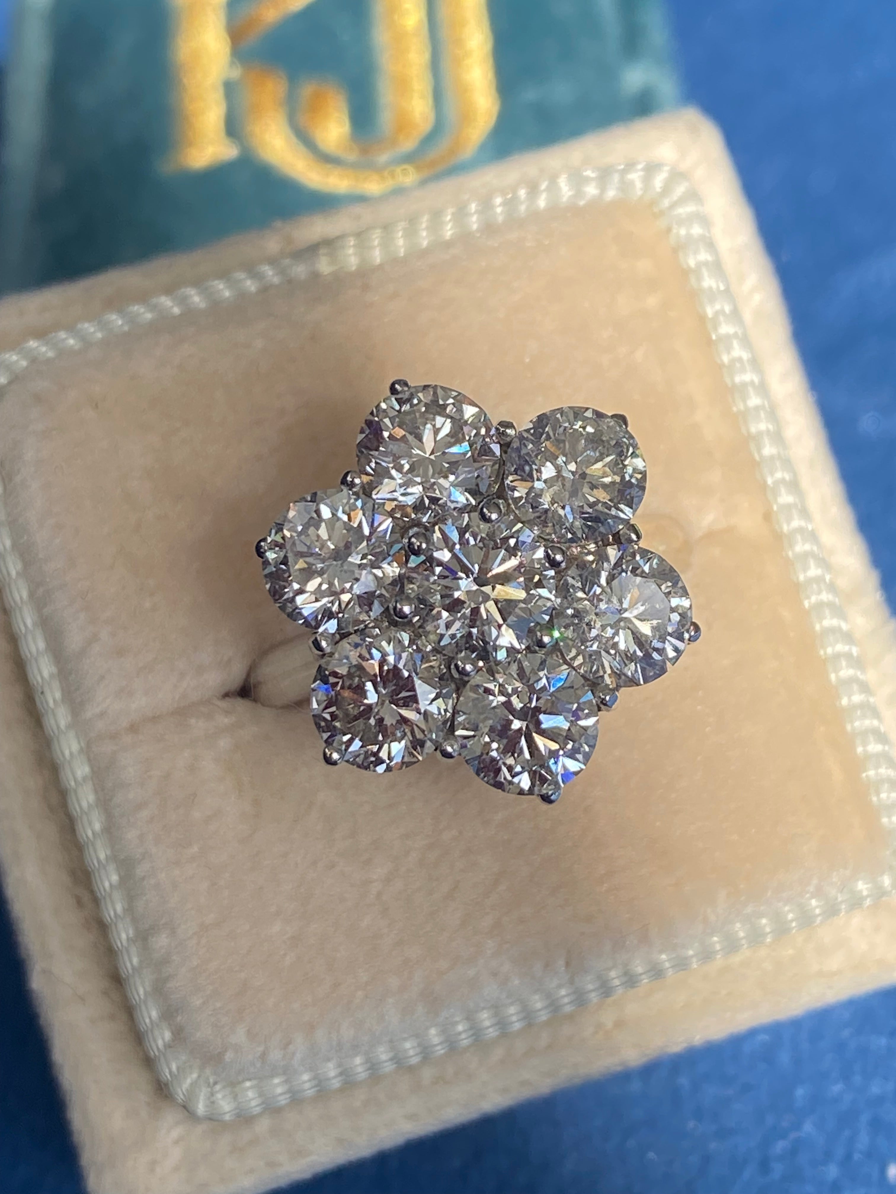 4.26 CTW Natural Diamond Daisy Cluster Ring in Platinum