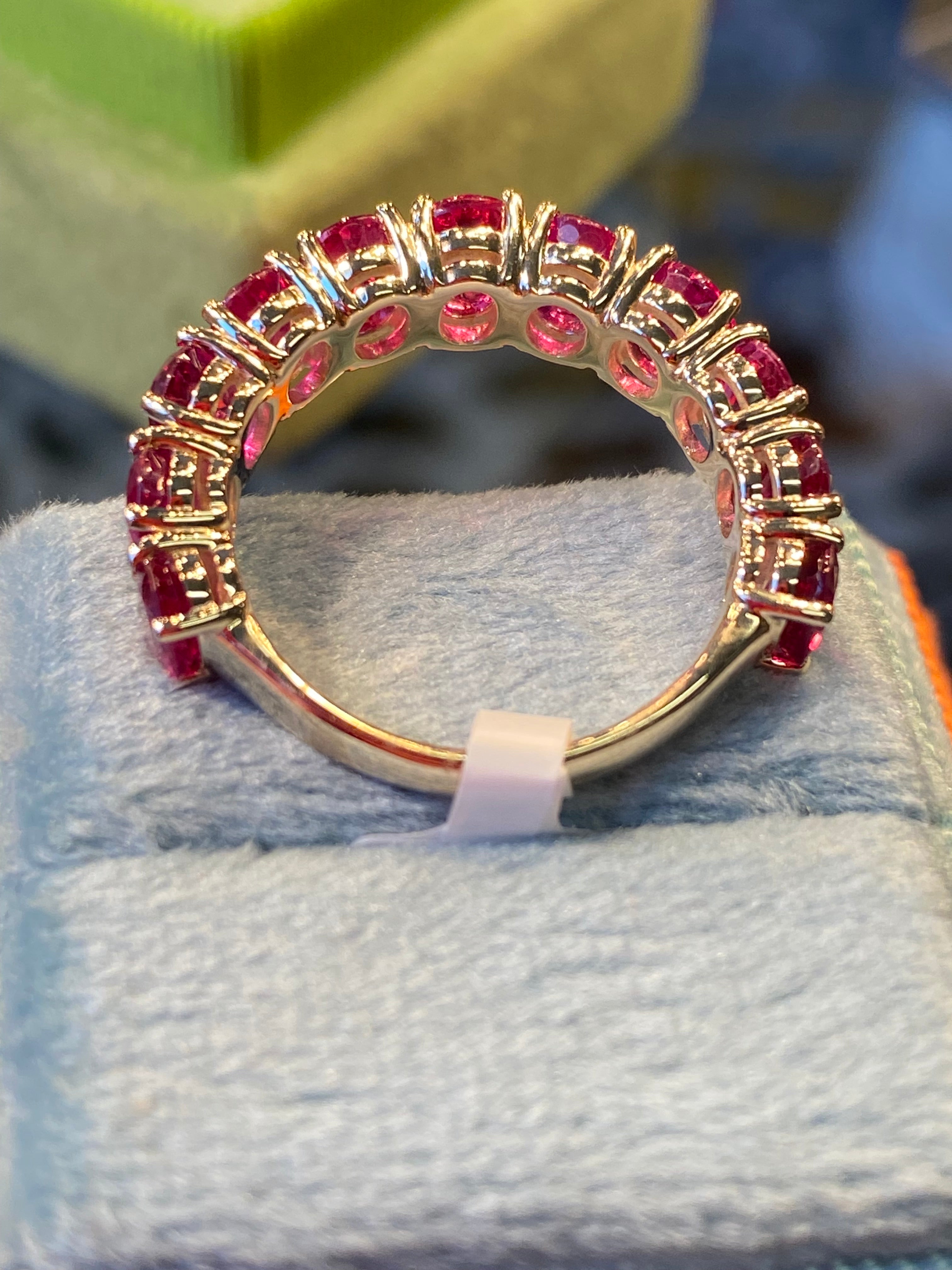 4.90 CTW Ruby Eternity Ring in 9ct Yellow Gold