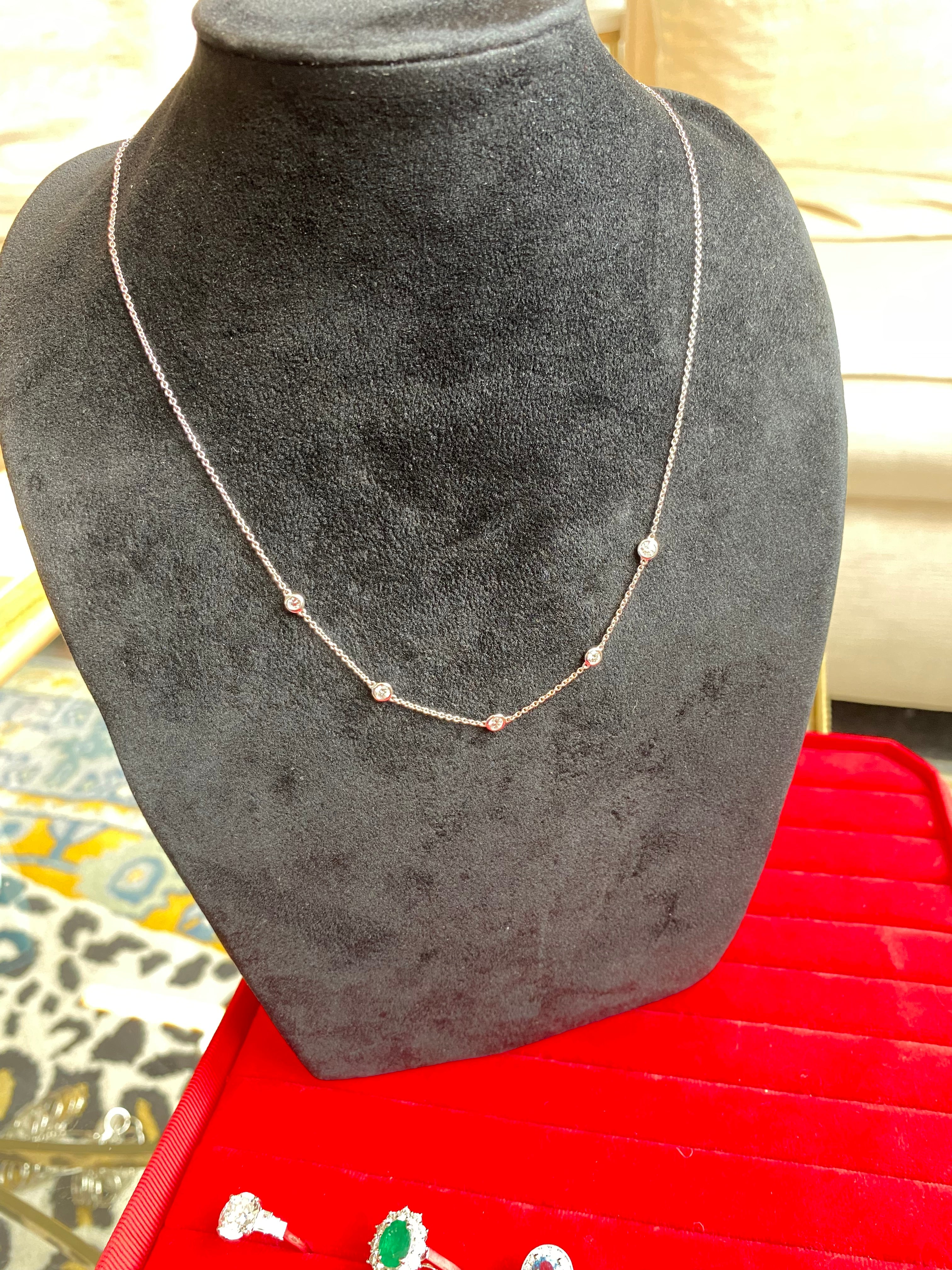 Beautiful 0.50 CTW Natural Diamond Necklace in 18ct White Gold