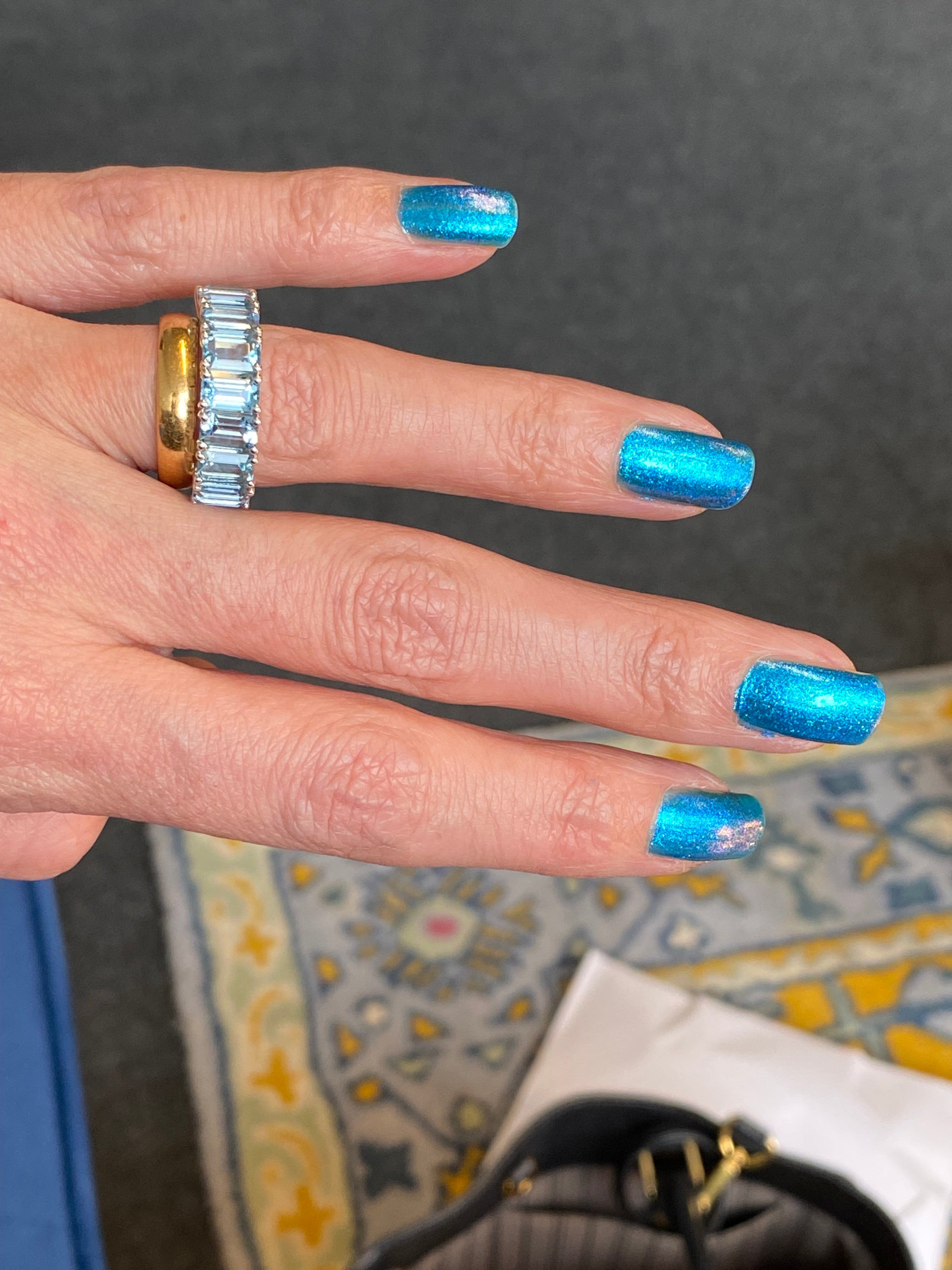 4.34 CTW Aquamarine Eternity Ring in 9ct White Gold