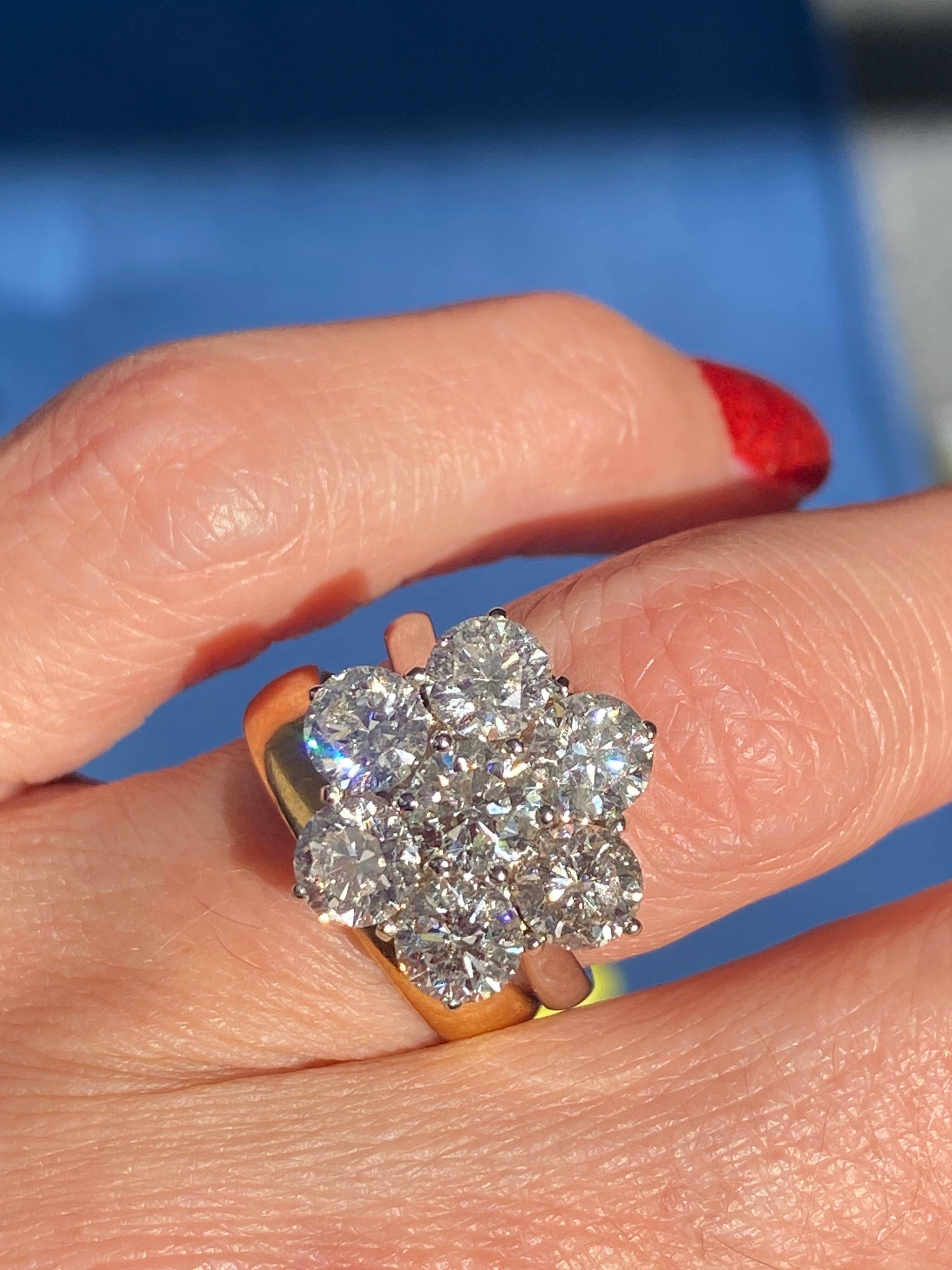 4.25 CTW Lab Diamond Daisy Cluster Ring in Platinum