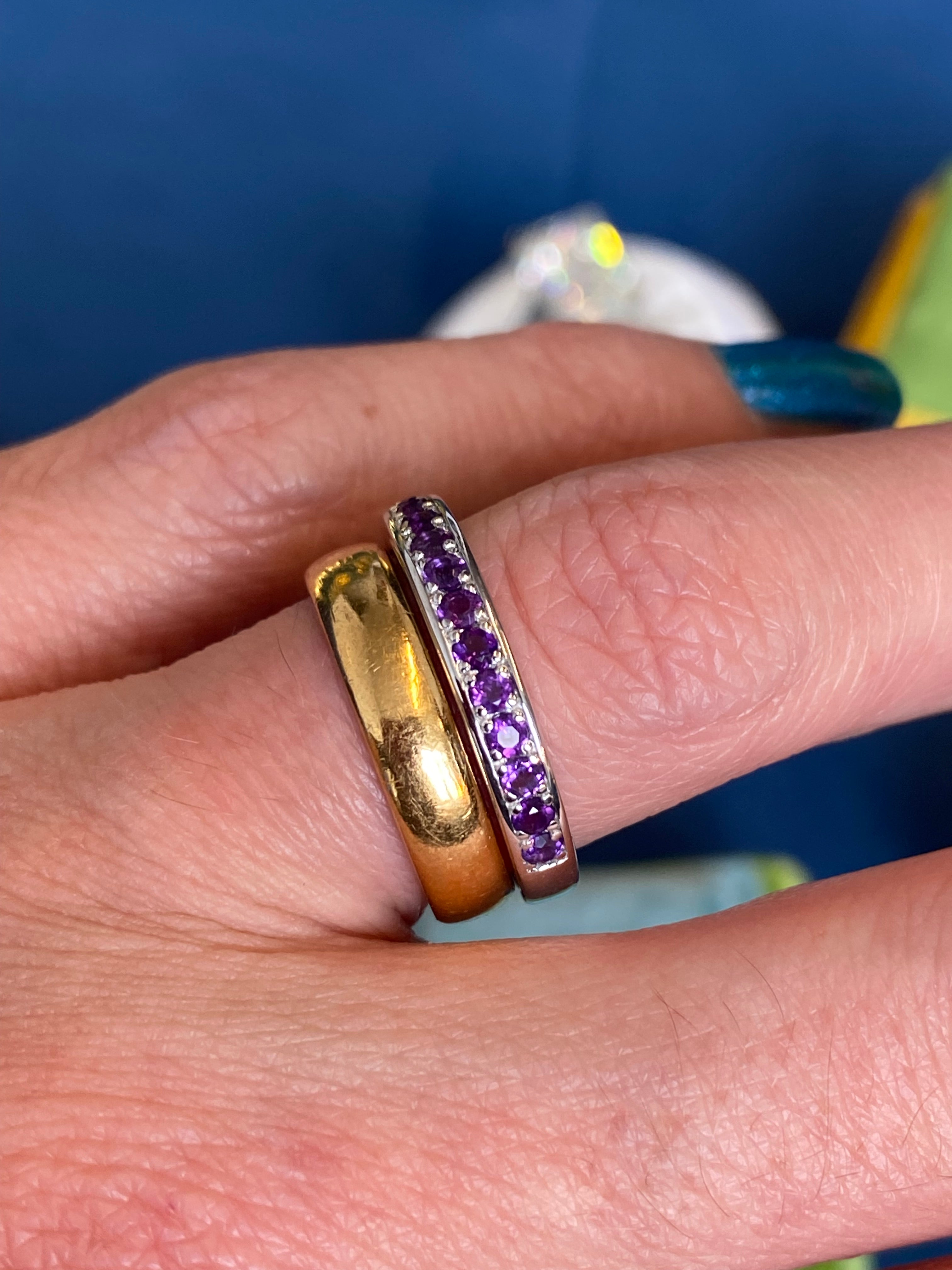 0.50ctw Amethyst Eternity Stacking Ring in Sterling Silver