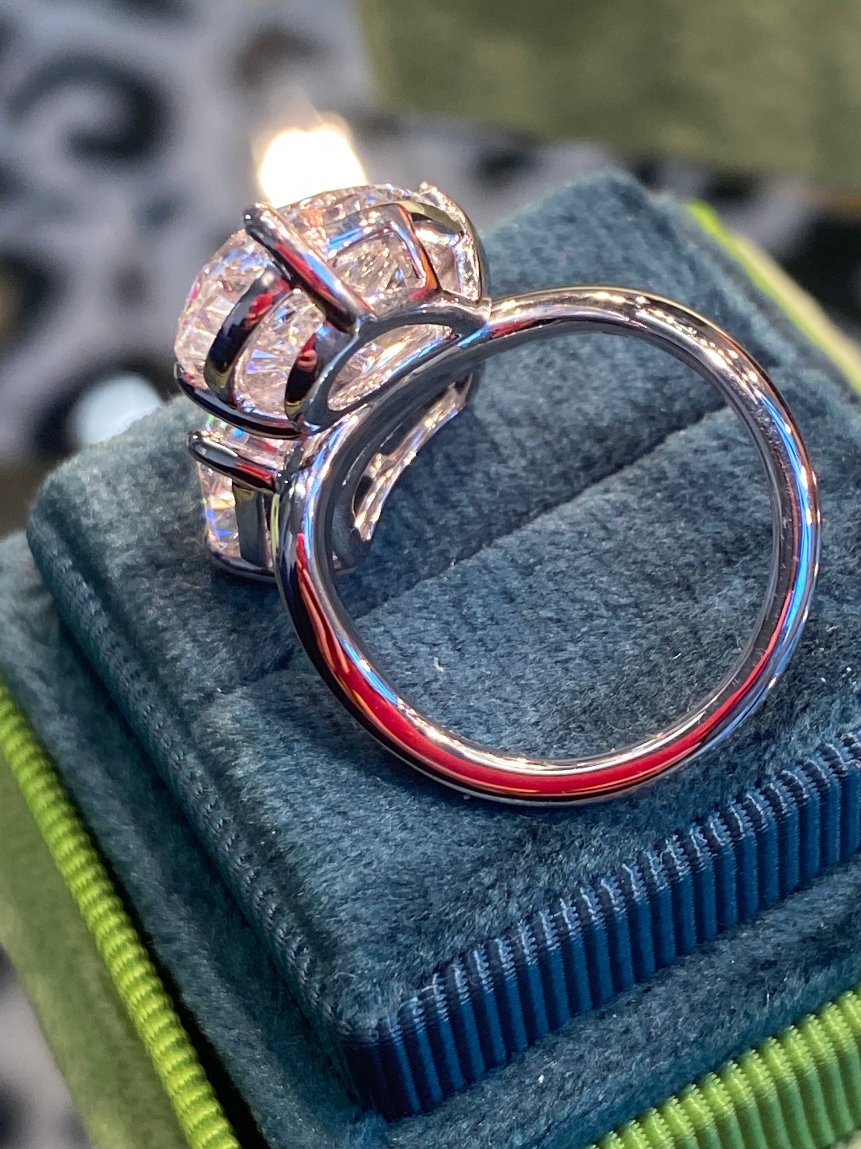 10.09 CTW Radiant and Pear Cut Lab Diamond Toi Et Moi Engagement Ring in Platinum