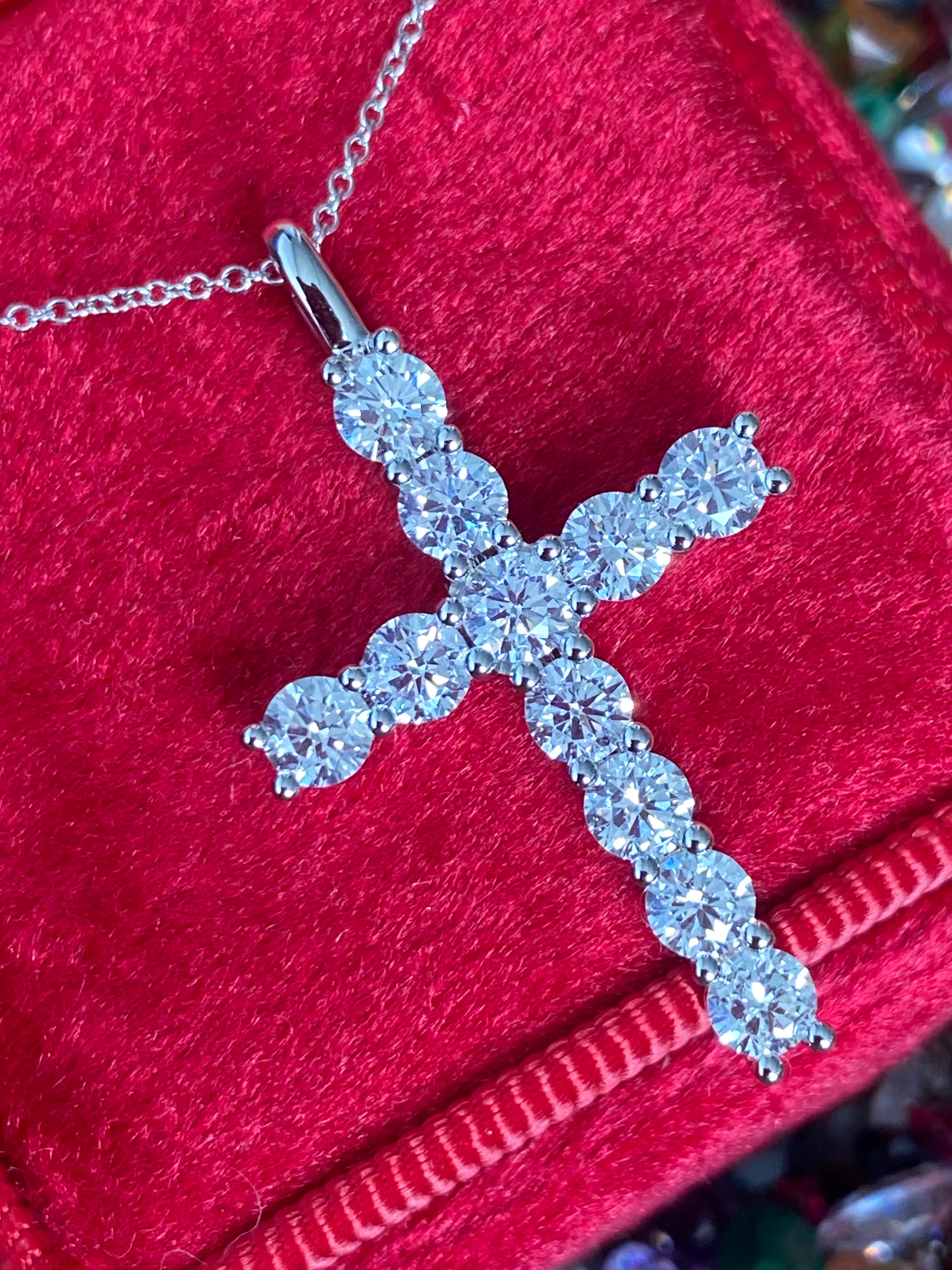 2.00 CTW Natural Diamond Cross in 18ct White Gold