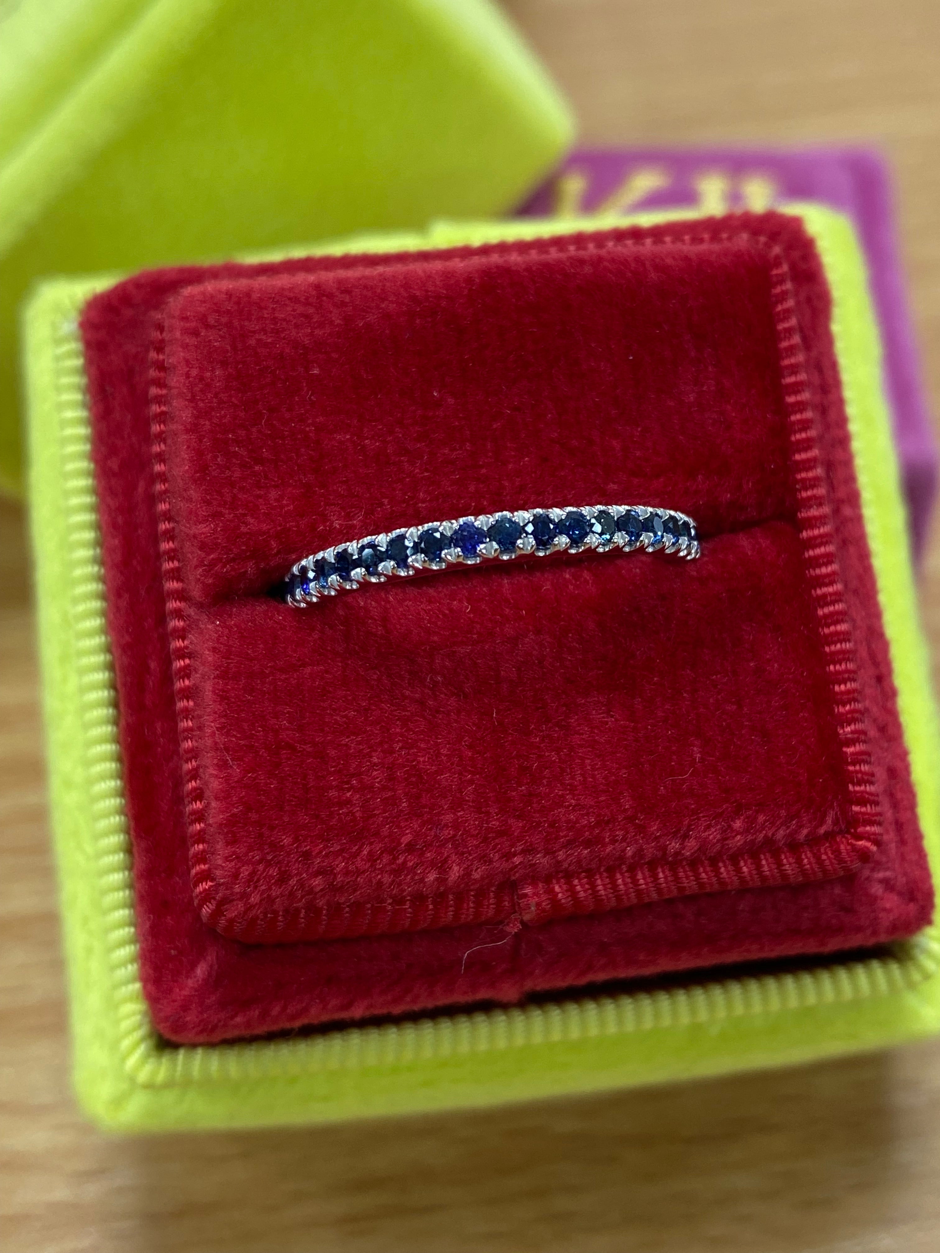 0.27 CTW Sapphire Eternity Stacking Ring in Platinum