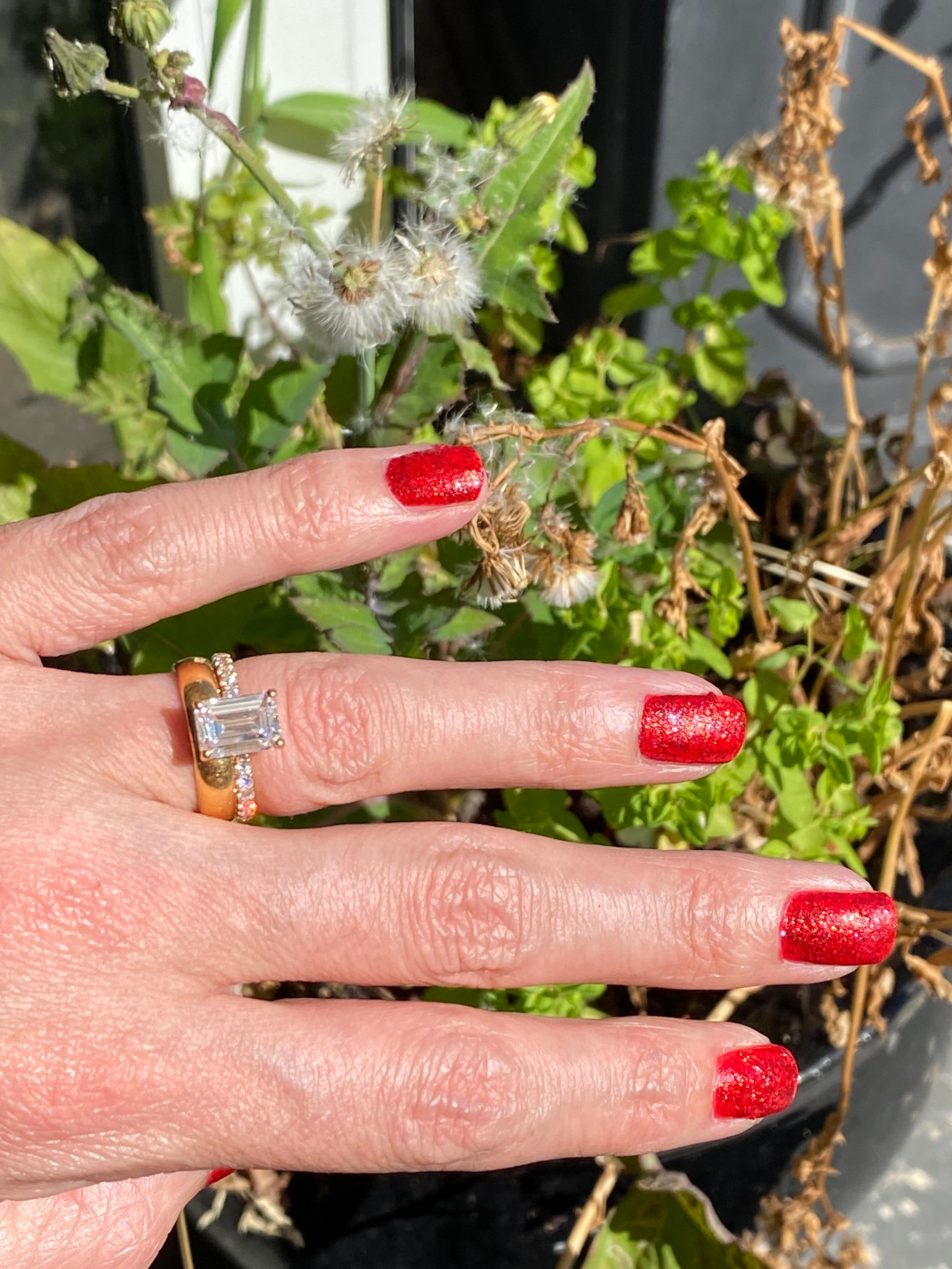 2.50 Carat Emerald Cut Lab Diamond Solitaire Engagement Ring in 18ct Yellow Gold
