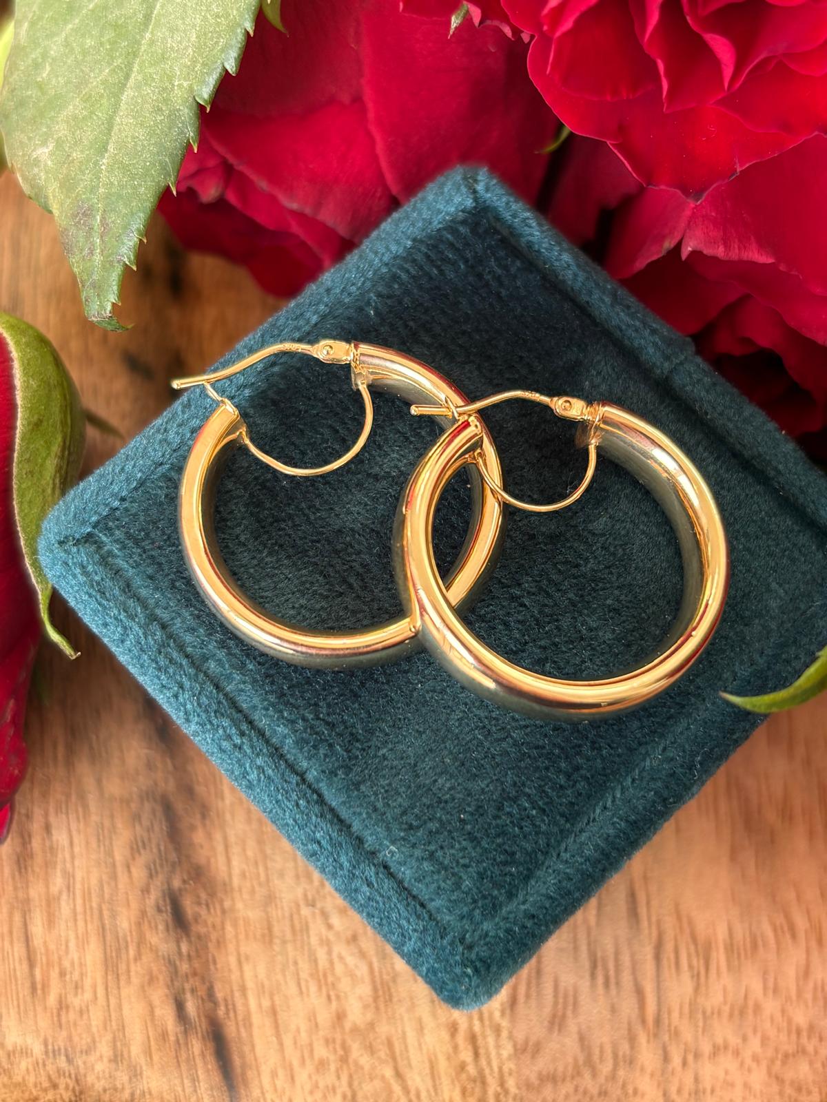 Wide Hoop Earrings in 9ct Yellow Gold