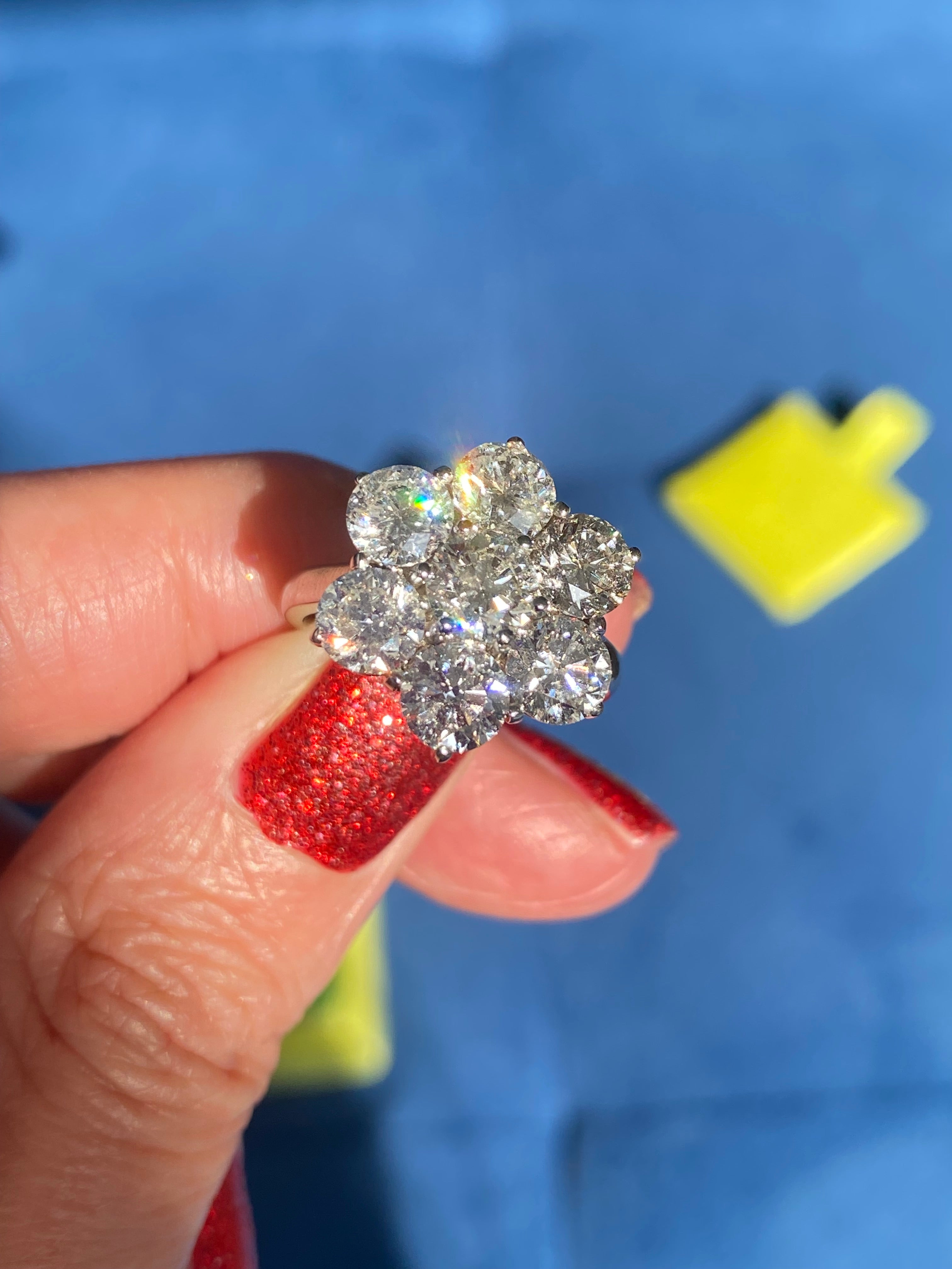 4.25 CTW Lab Diamond Daisy Cluster Ring in Platinum