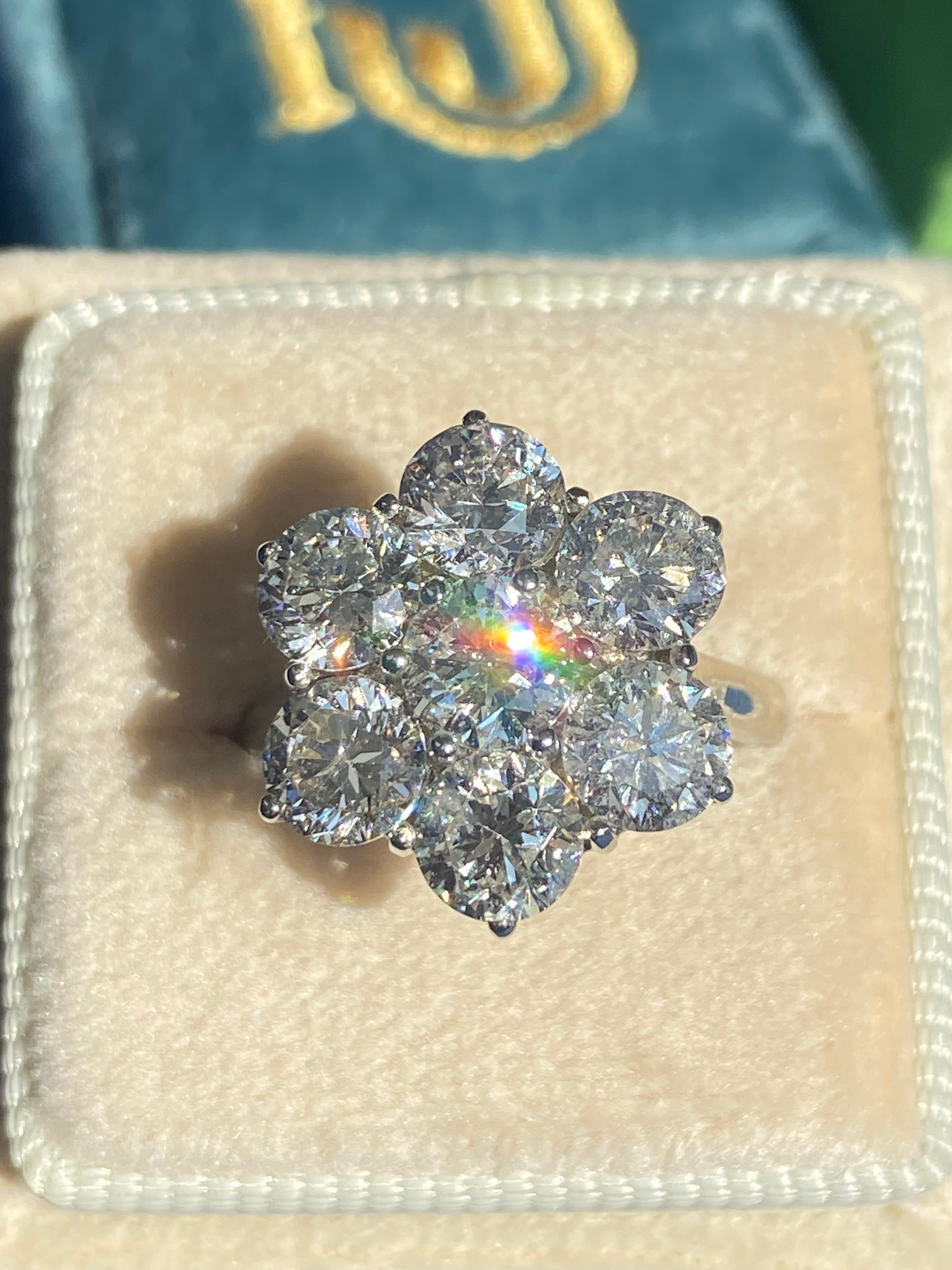 4.25 CTW Lab Diamond Daisy Cluster Ring in Platinum