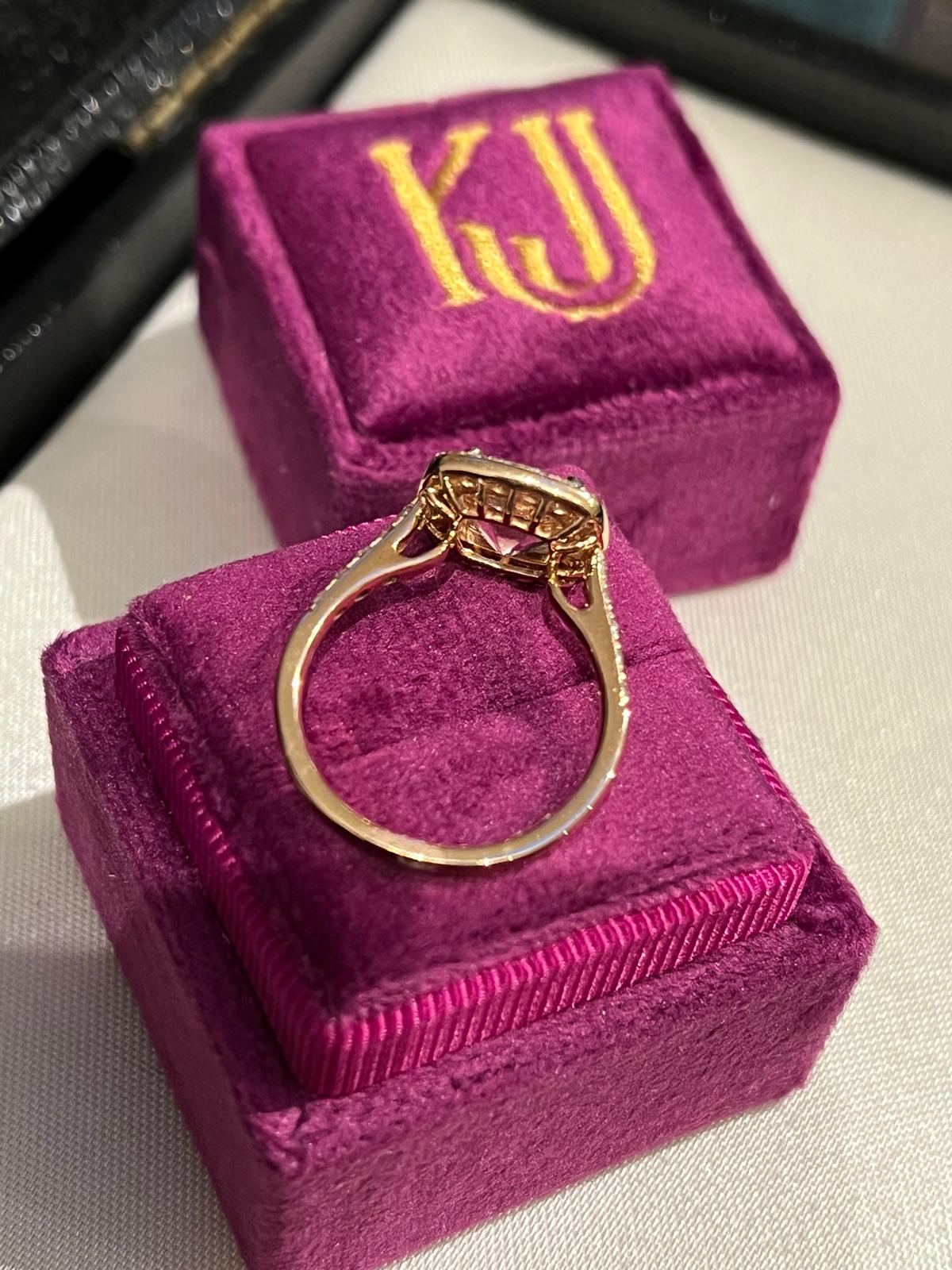 1.63 Carat Morganite and Natural Diamond Ring in 18ct Rose Gold