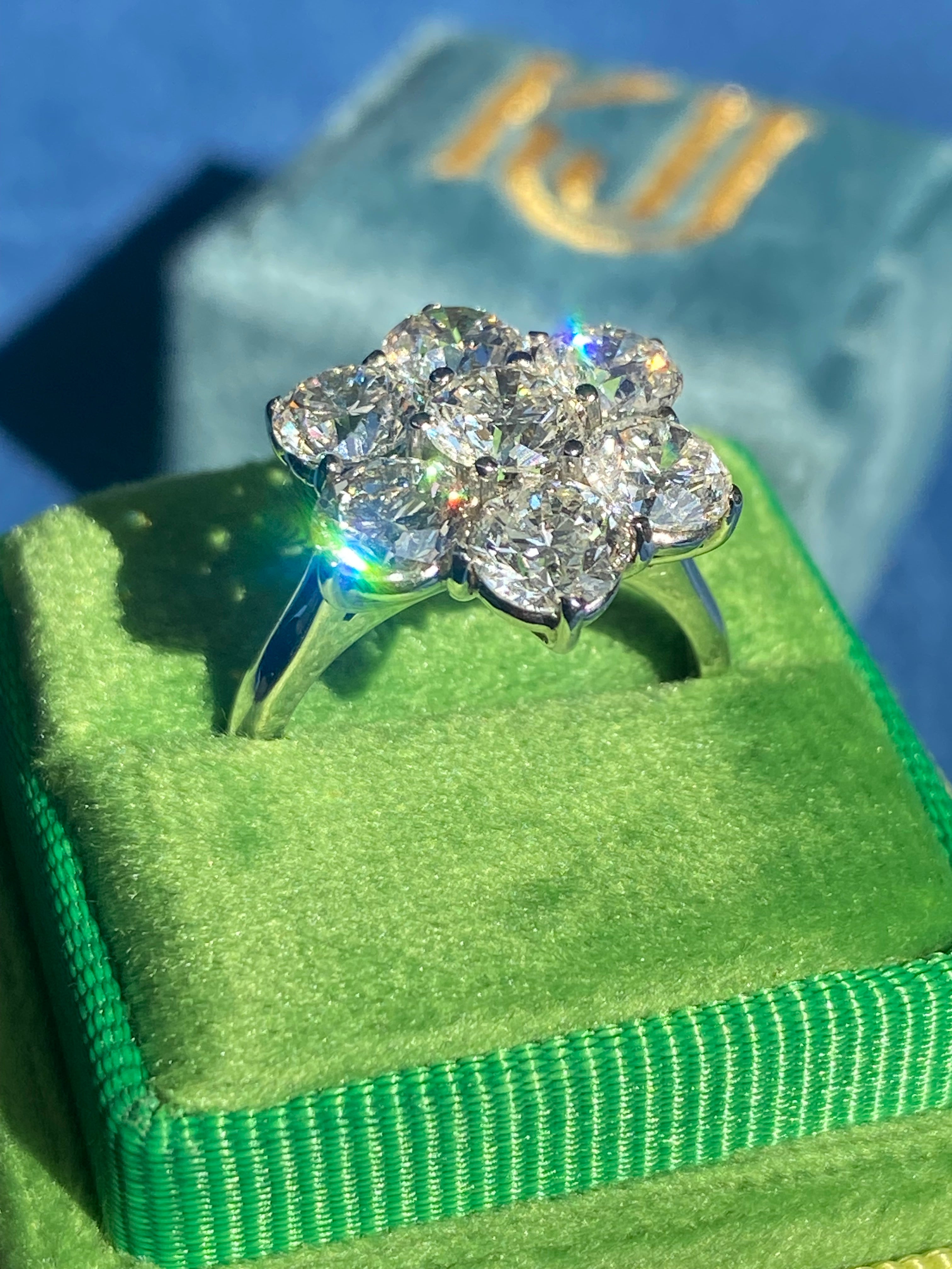 4.25 CTW Lab Diamond Daisy Cluster Ring in Platinum