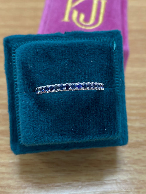0.27 CTW Sapphire Eternity Stacking Ring in Platinum