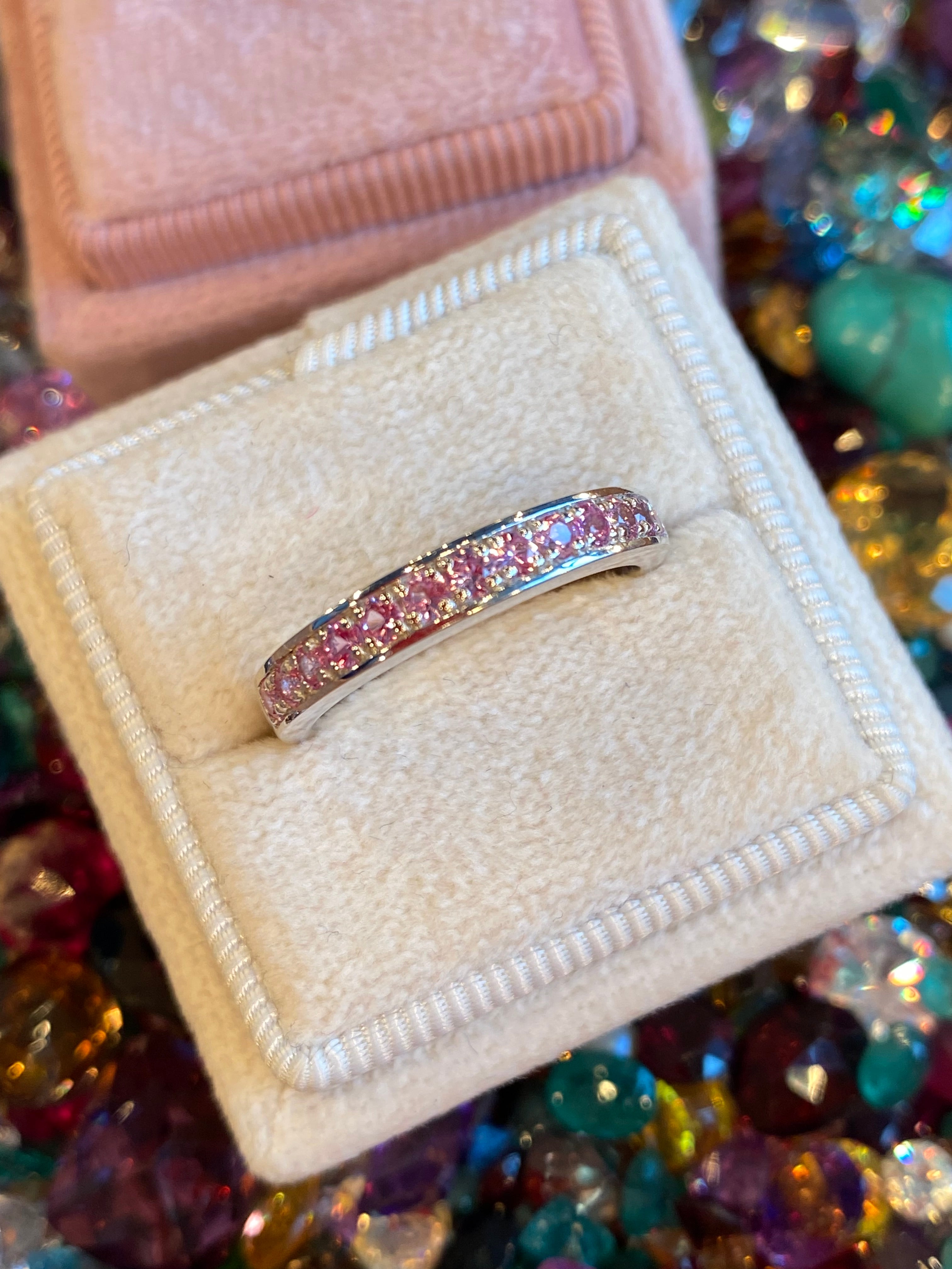 0.50ctw Baby Pink Sapphire Eternity Stacking Ring