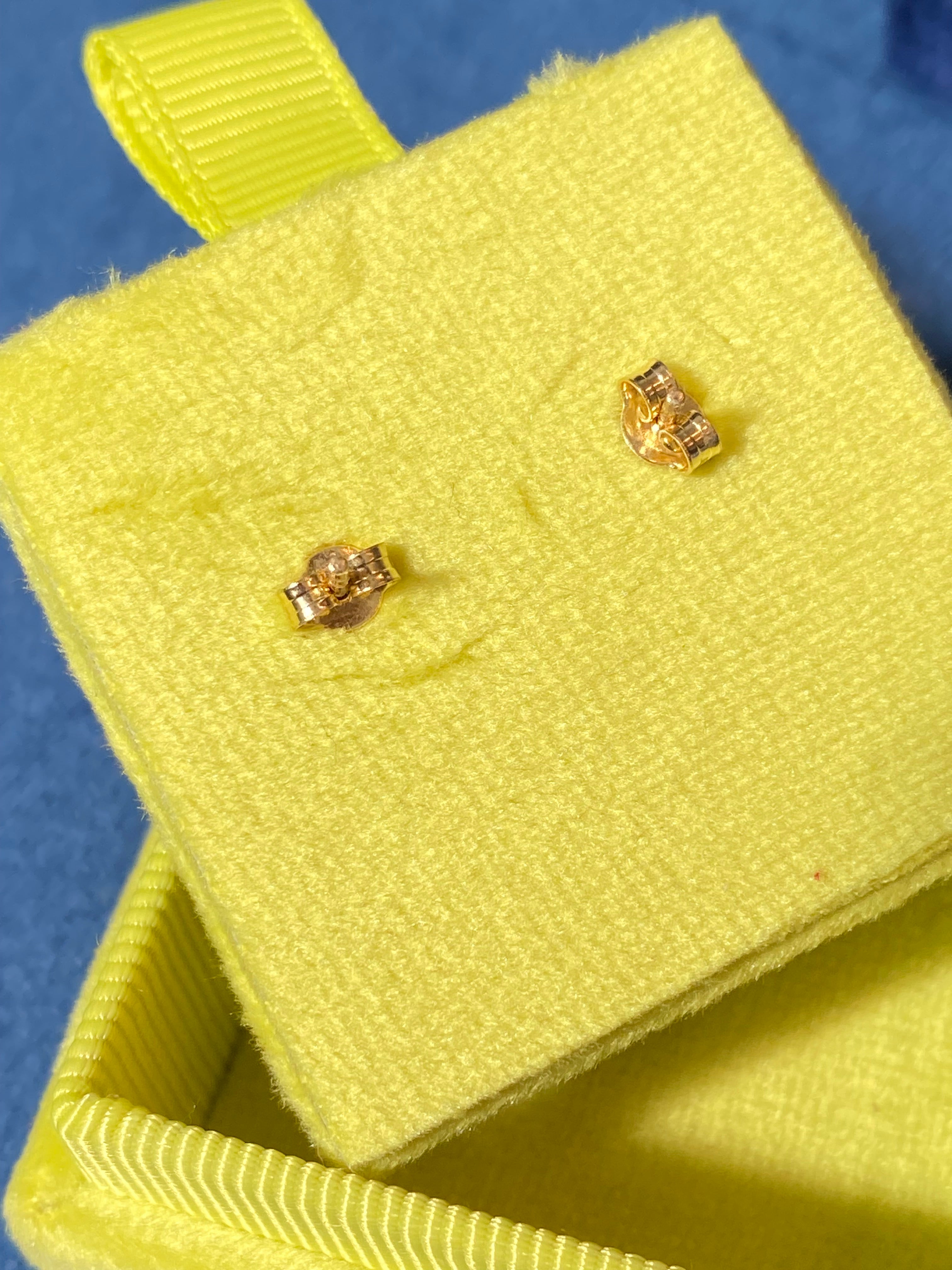 Cushion Chequerboard Cut Rose De France Amethyst Stud Earrings in 9ct Yellow Gold
