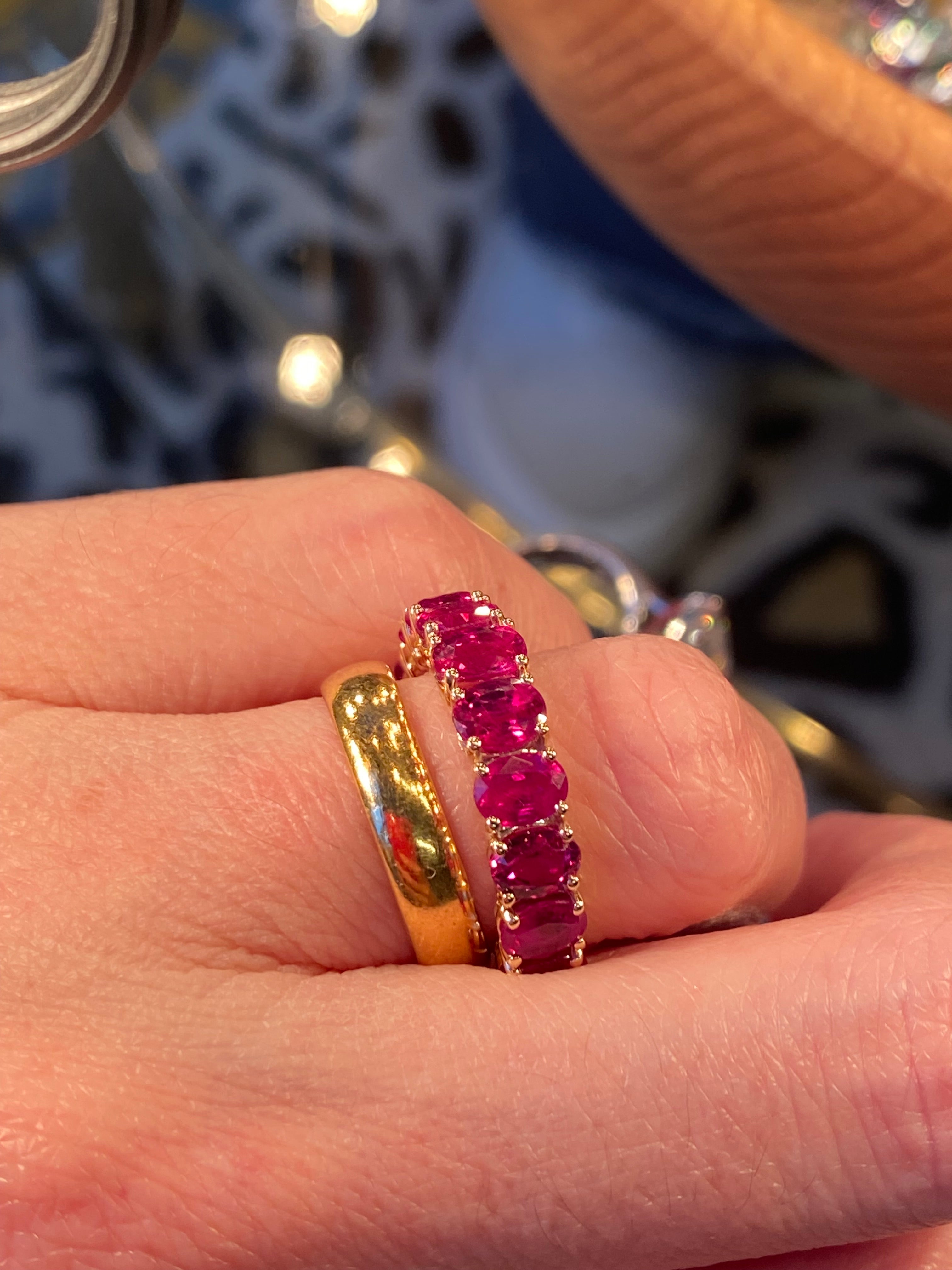4.90 CTW Ruby Eternity Ring in 9ct Yellow Gold