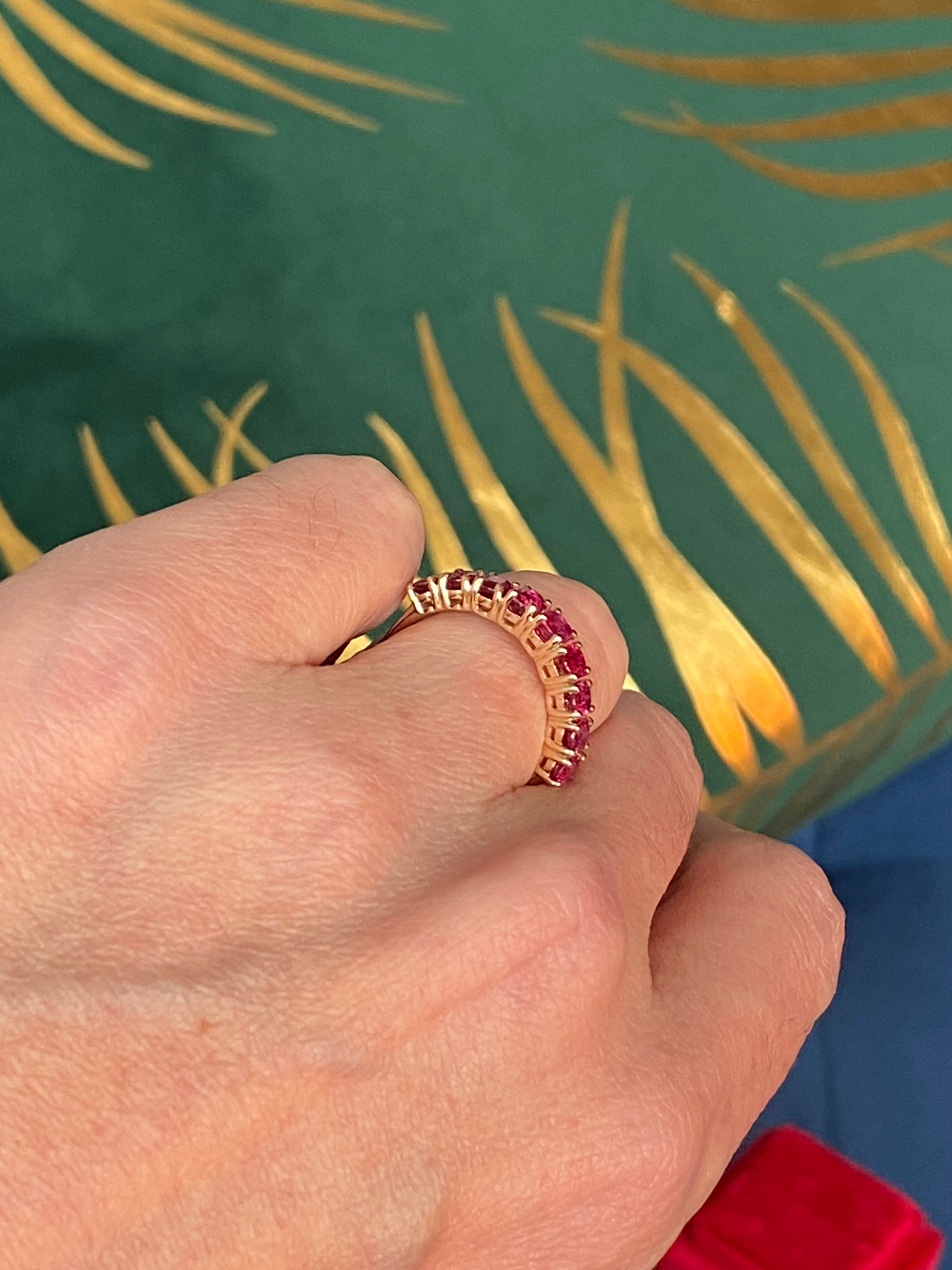 2.14 CTW Ruby Eternity Ring in 9ct Yellow Gold