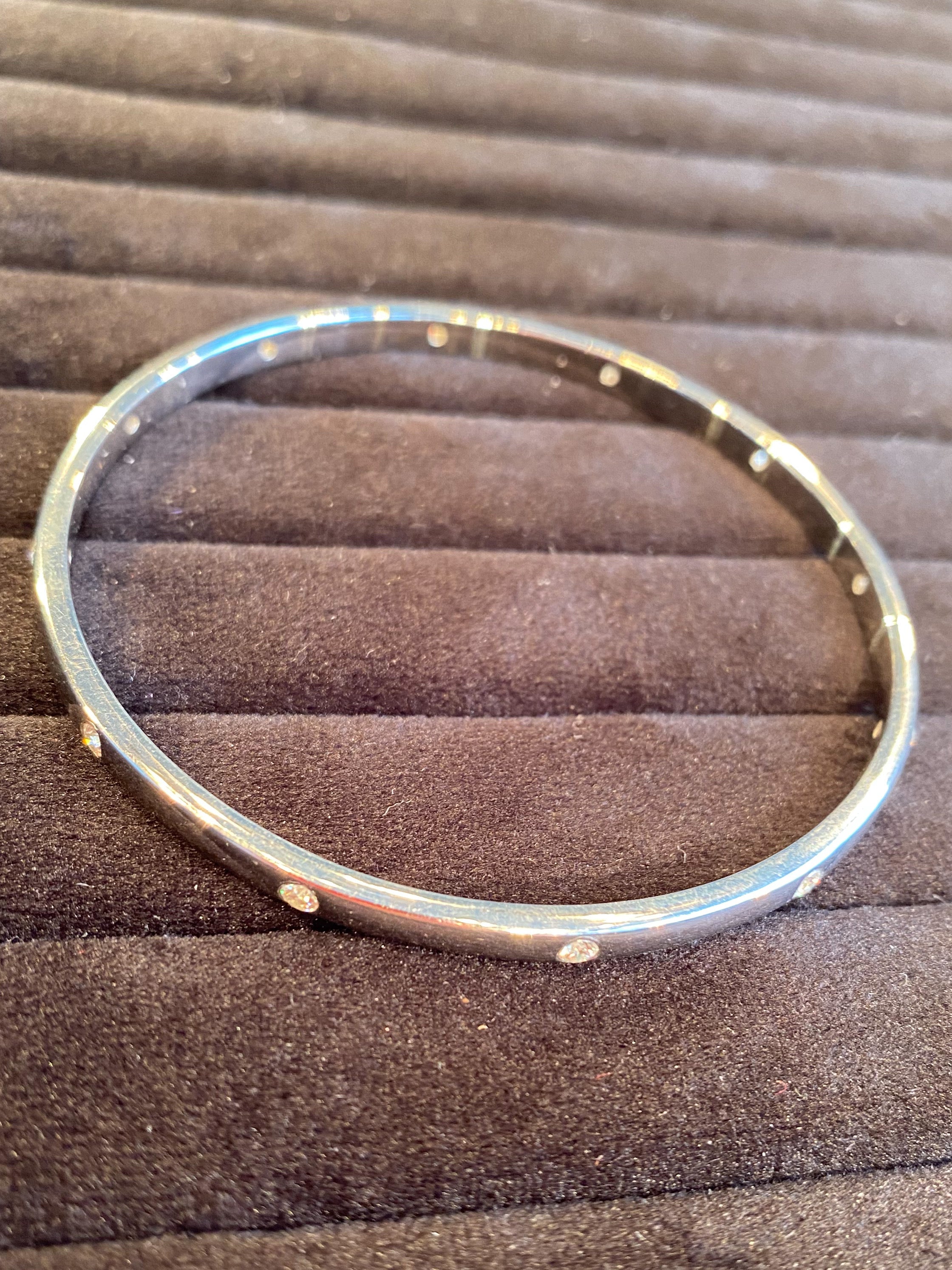 0.80ctw Moissanite Sterling Silver Bangle