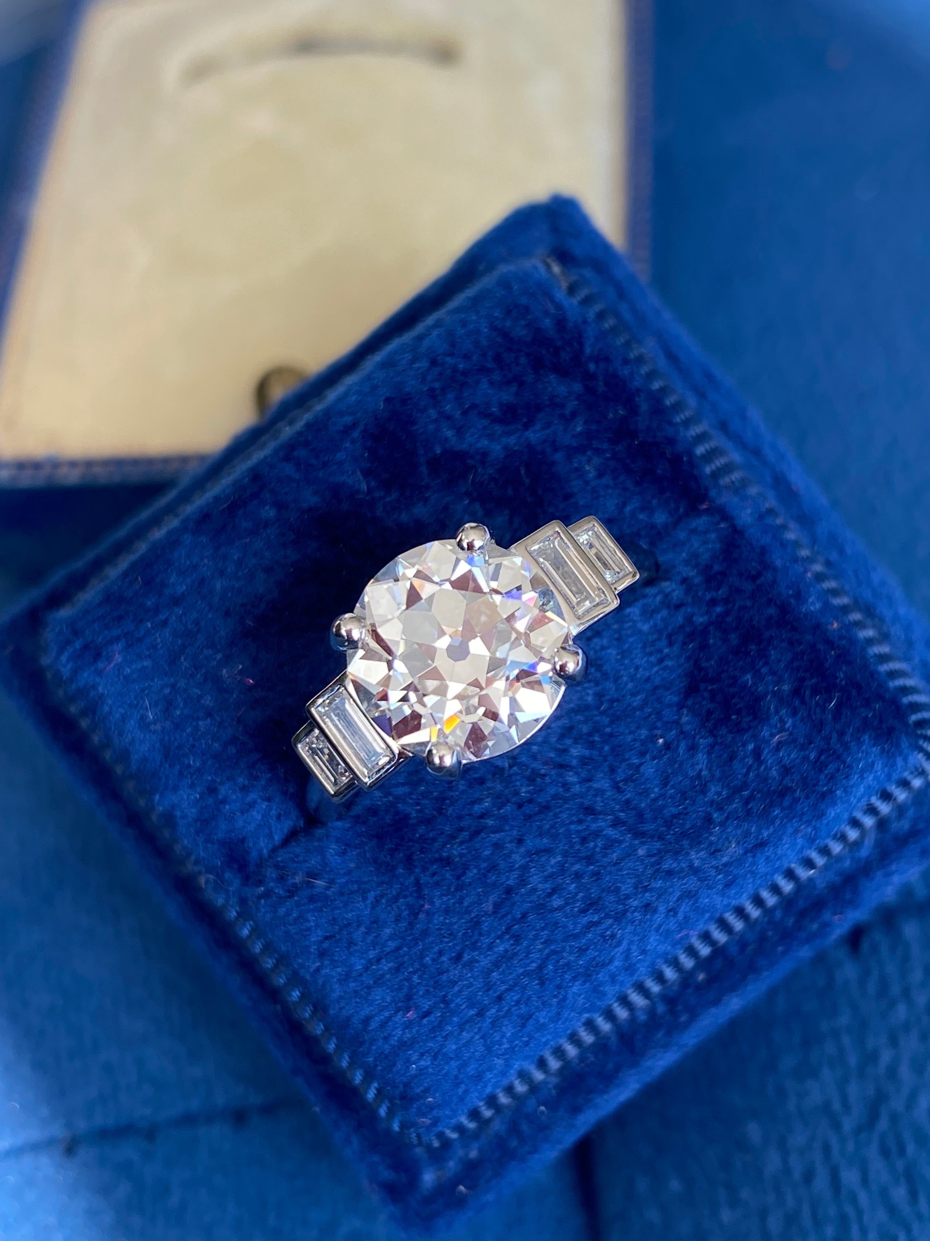Heritage 3.25CT + Old European Cut Lab Grown Diamond Engagement Ring, at Least F Colour / VS Clarity