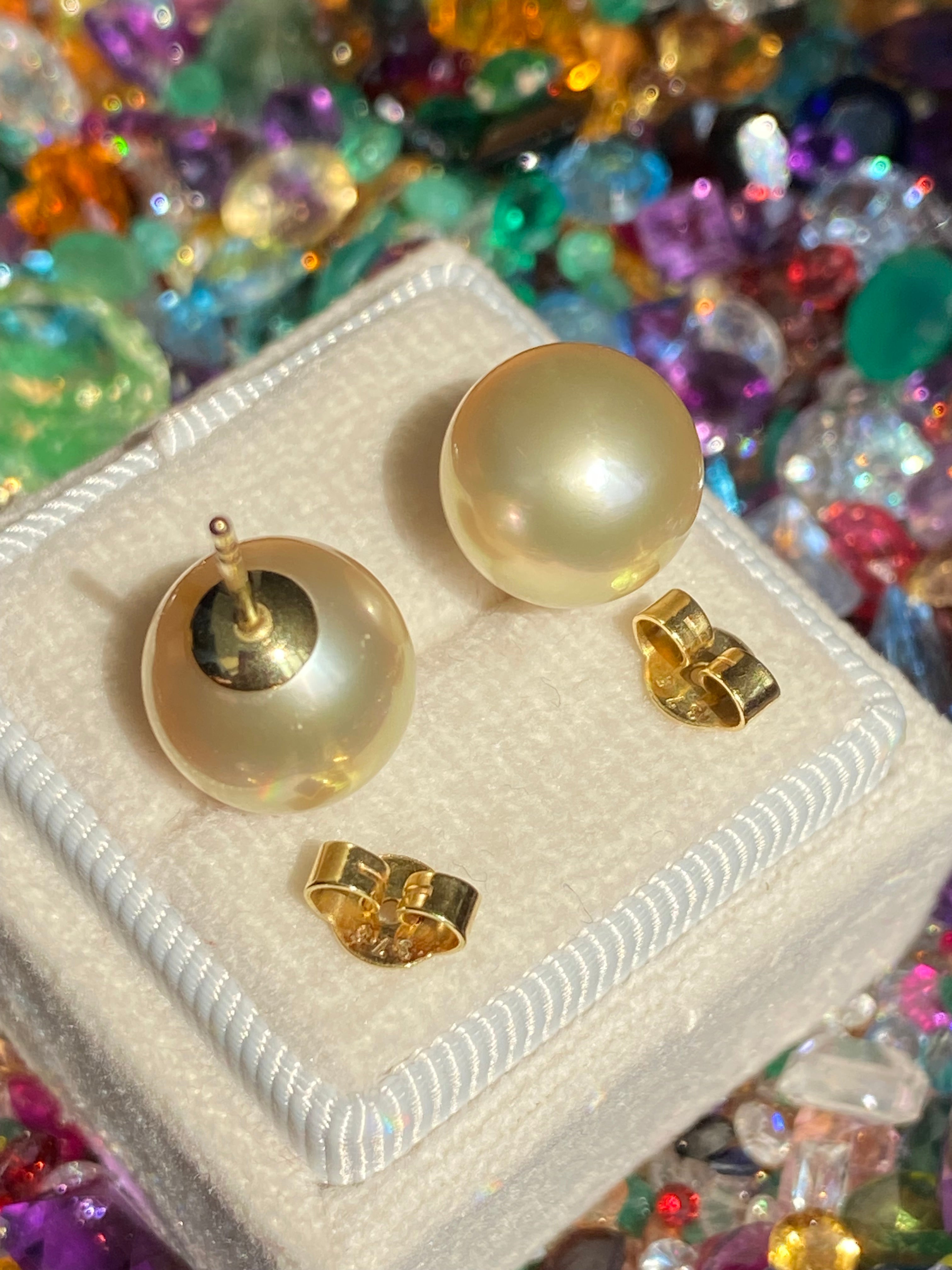 South Sea Pearl Stud Earrings in 18ct Yellow Gold