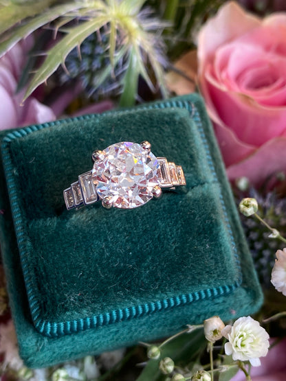 Heritage 3.00CT + Old Mine Cut Lab Grown Diamond Engagement Ring, at Least F Colour / VS Clarity