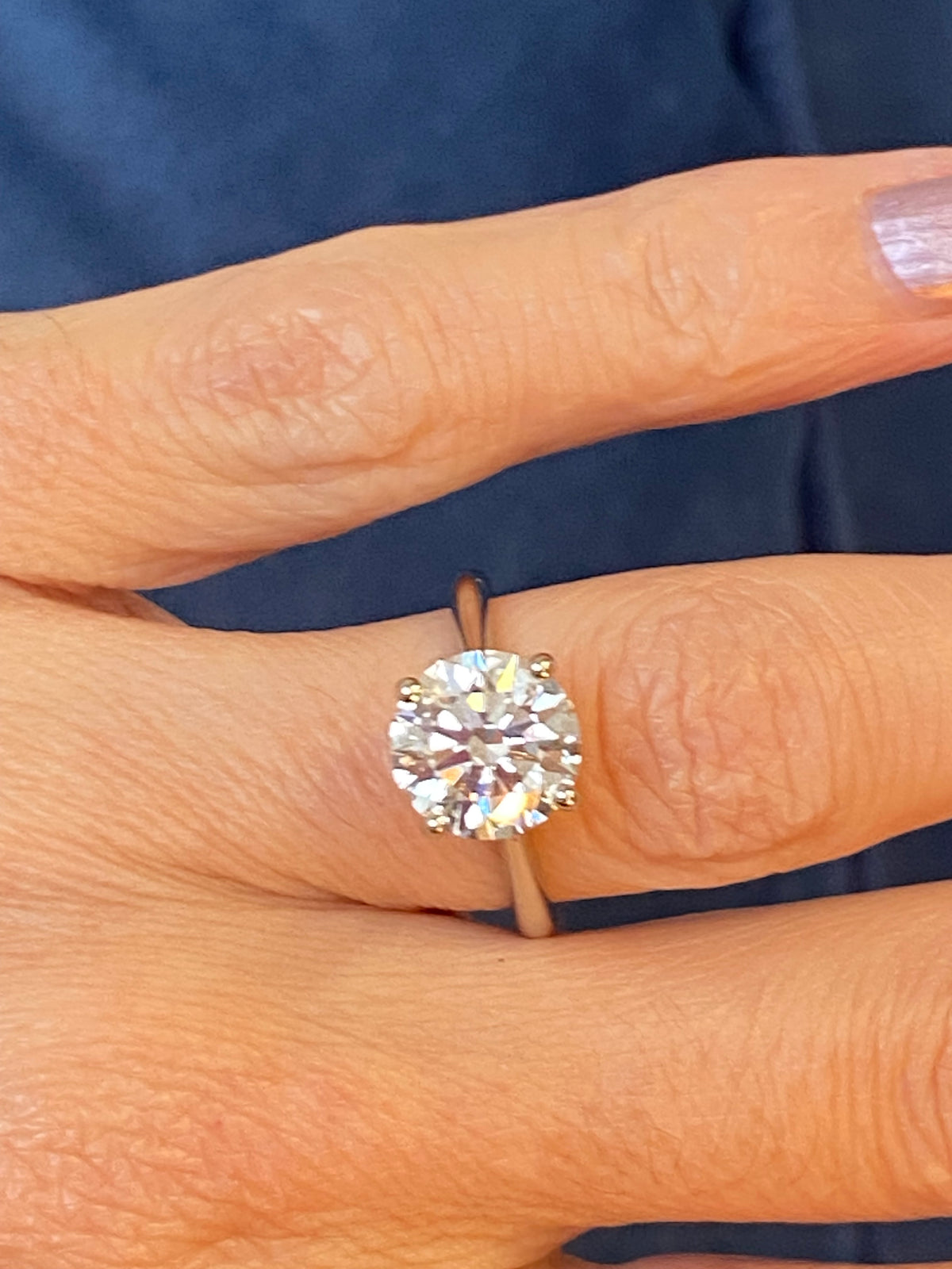 3.03 Carat Round Cut D Colour Lab Diamond Solitaire Engagement Ring in Platinum