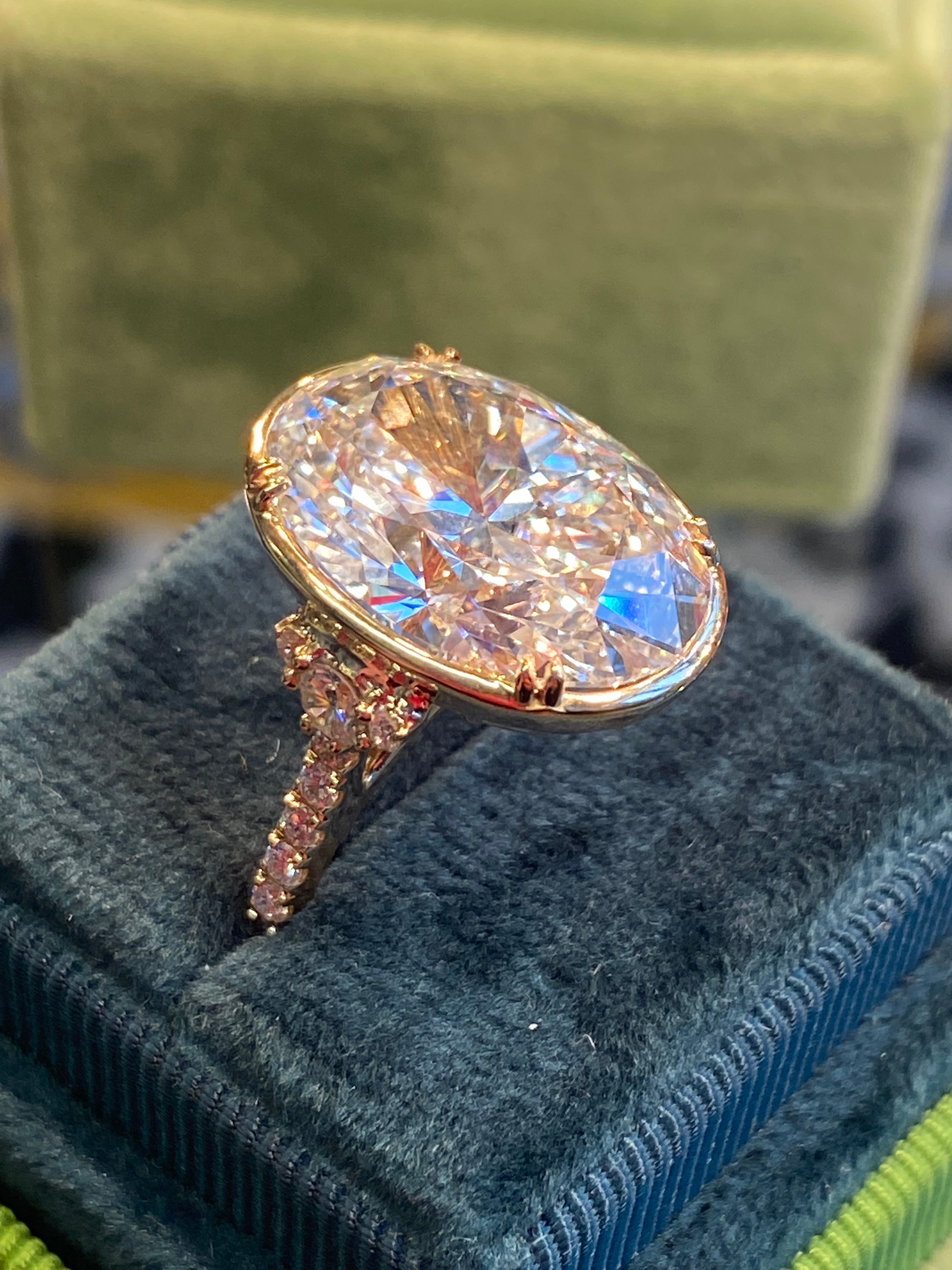 10.04 Carat Oval Cut Lab Diamond Solitaire Engagement Ring in 18ct Yellow Gold