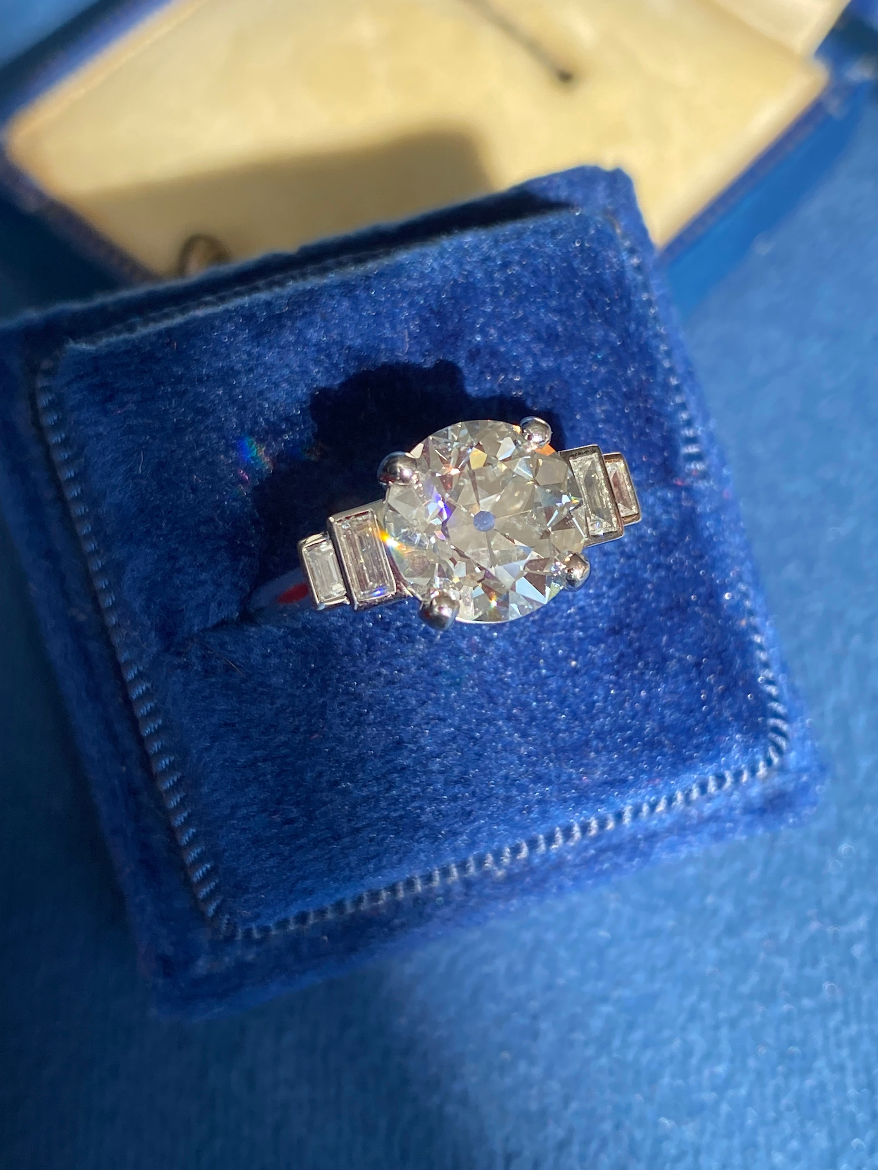 Heritage 3.25CT + Old European Cut Lab Grown Diamond Engagement Ring, at Least F Colour / VS Clarity