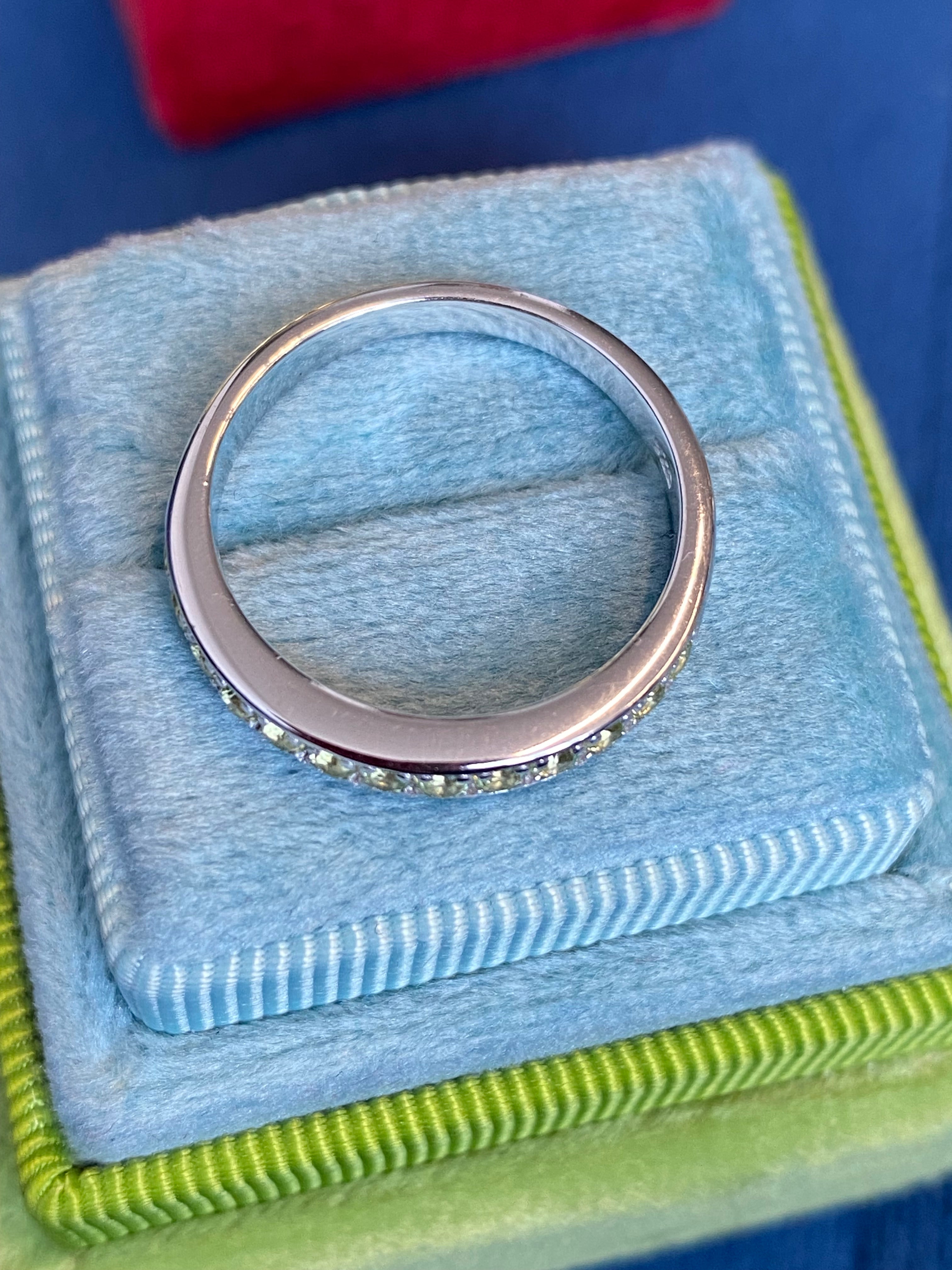 0.50ctw Peridot Eternity Stacking Ring in Sterling Silver