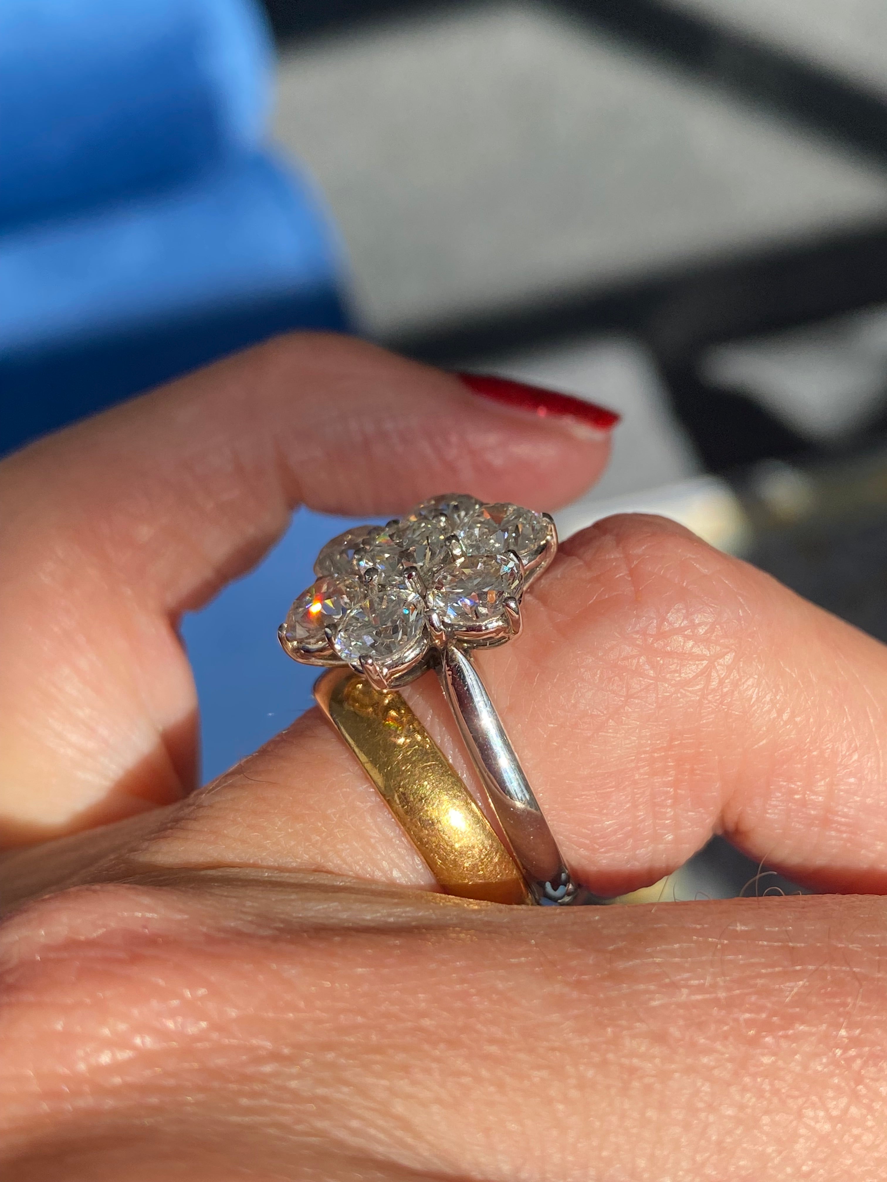 4.25 CTW Lab Diamond Daisy Cluster Ring in Platinum