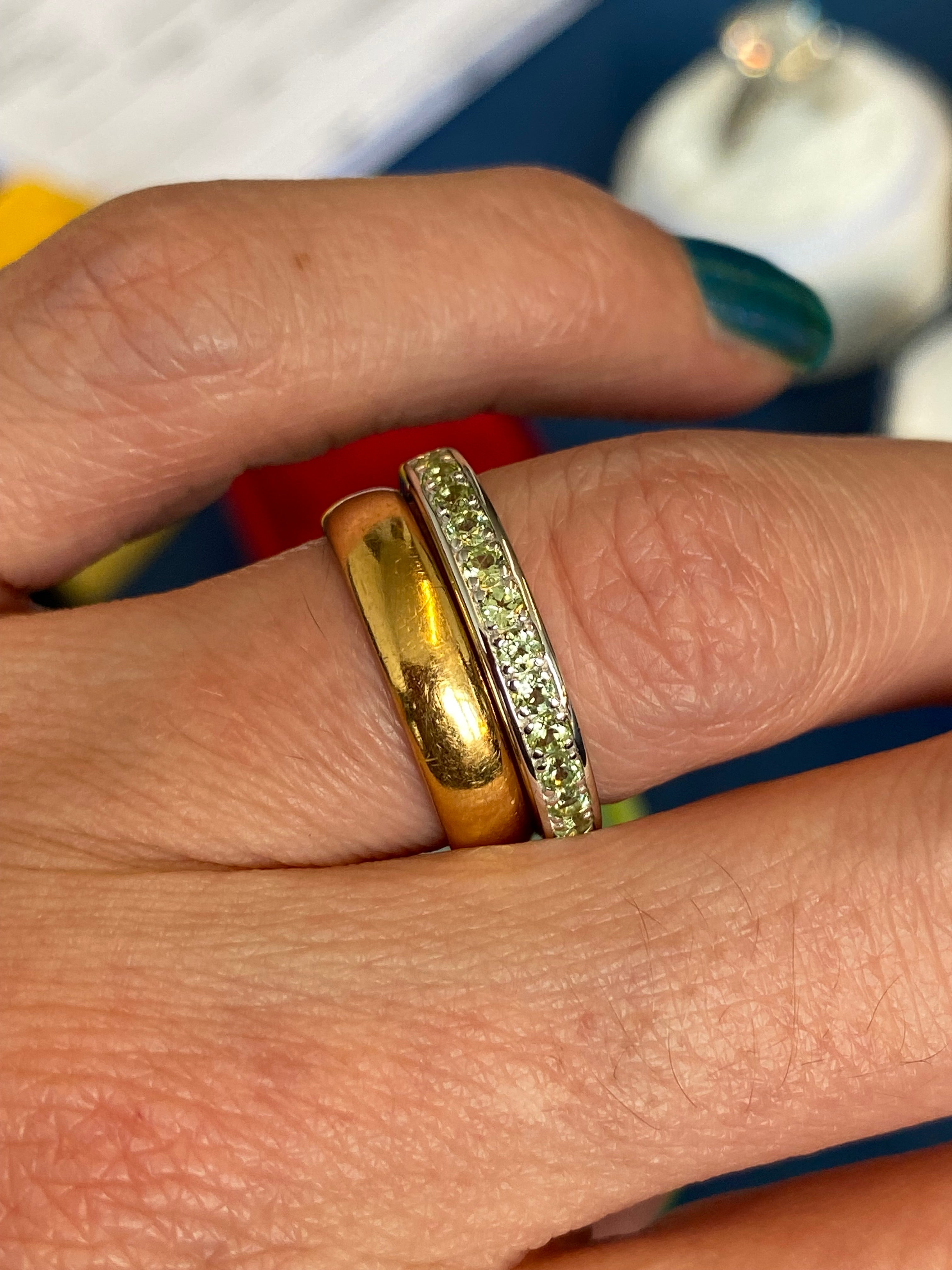 0.50ctw Peridot Eternity Stacking Ring in Sterling Silver