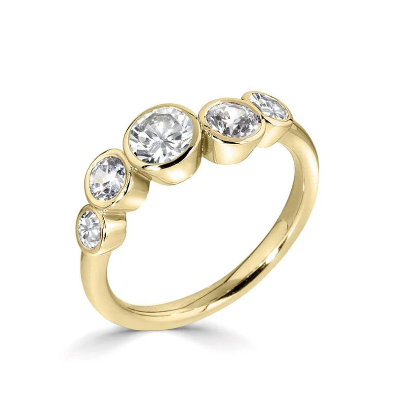 1.00 CTW + Round Brilliant Lab Grown Diamond Wave Ring, at Least E Colour / VS Clarity