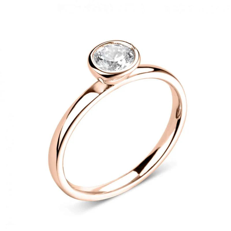 1.00 CT + Round Brilliant Lab Grown Diamond Solitaire Engagement Ring, at Least F Colour / VVS Clarity