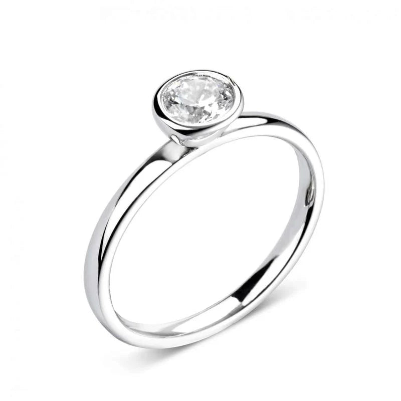 1.00 CT + Round Brilliant Lab Grown Diamond Solitaire Engagement Ring, at Least F Colour / VVS Clarity