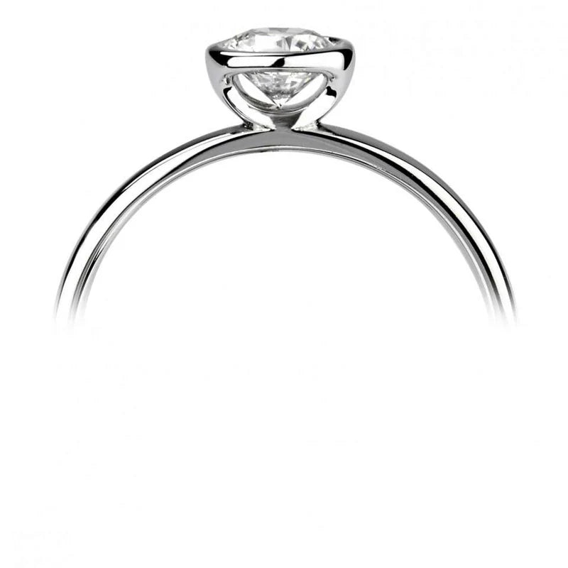 1.00 CT + Round Brilliant Lab Grown Diamond Solitaire Engagement Ring, at Least F Colour / VVS Clarity