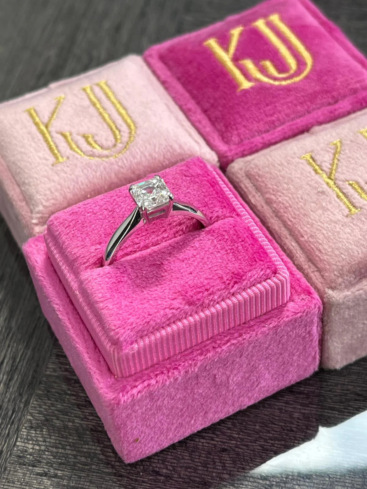 1.00 CT + Asscher Cut Lab Grown Diamond Solitaire Engagement Ring, at Least F Colour / VVS Clarity