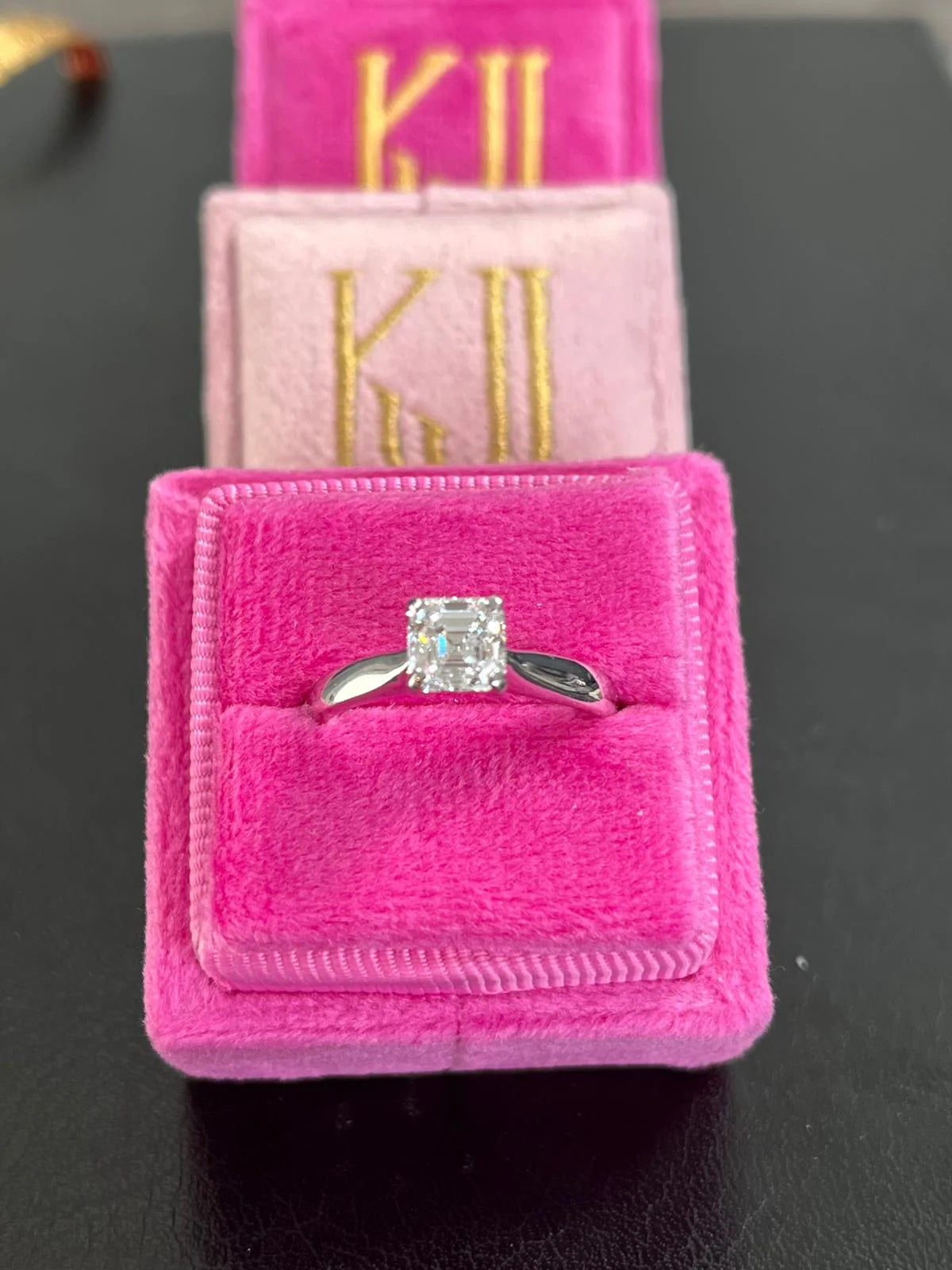 1.00 CT + Asscher Cut Lab Grown Diamond Solitaire Engagement Ring, at Least F Colour / VVS Clarity