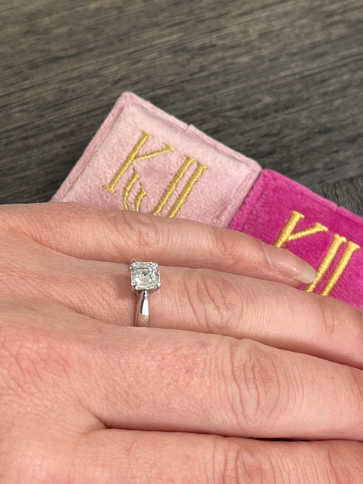 1.00 CT + Asscher Cut Lab Grown Diamond Solitaire Engagement Ring, at Least F Colour / VVS Clarity