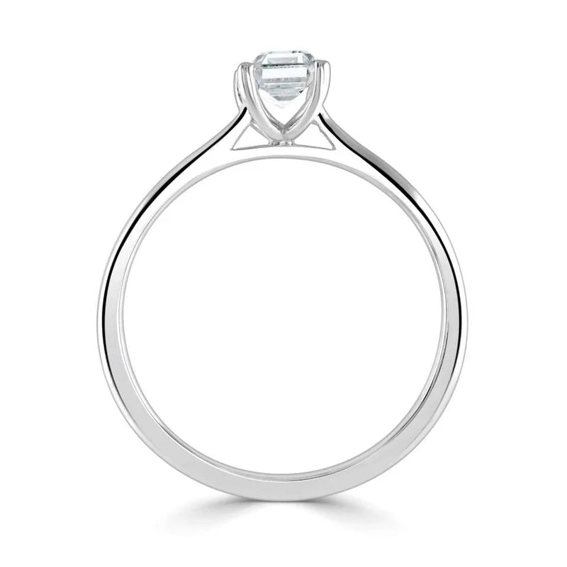 1.00 CT + Emerald Cut Lab Grown Diamond Solitaire Engagement Ring, at Least F Colour / VVS Clarity