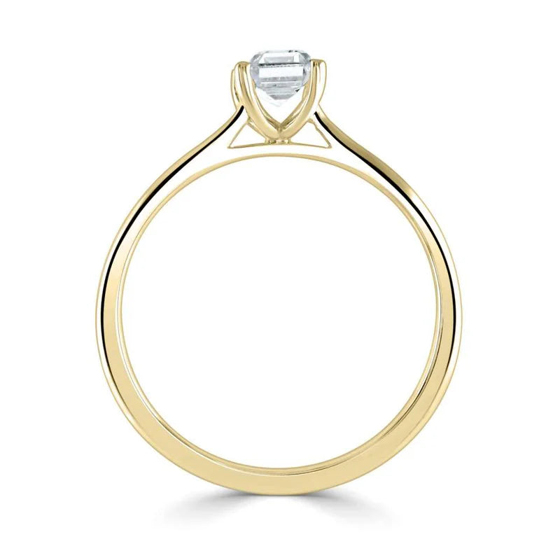 1.00 CT + Emerald Cut Lab Grown Diamond Solitaire Engagement Ring, at Least F Colour / VVS Clarity