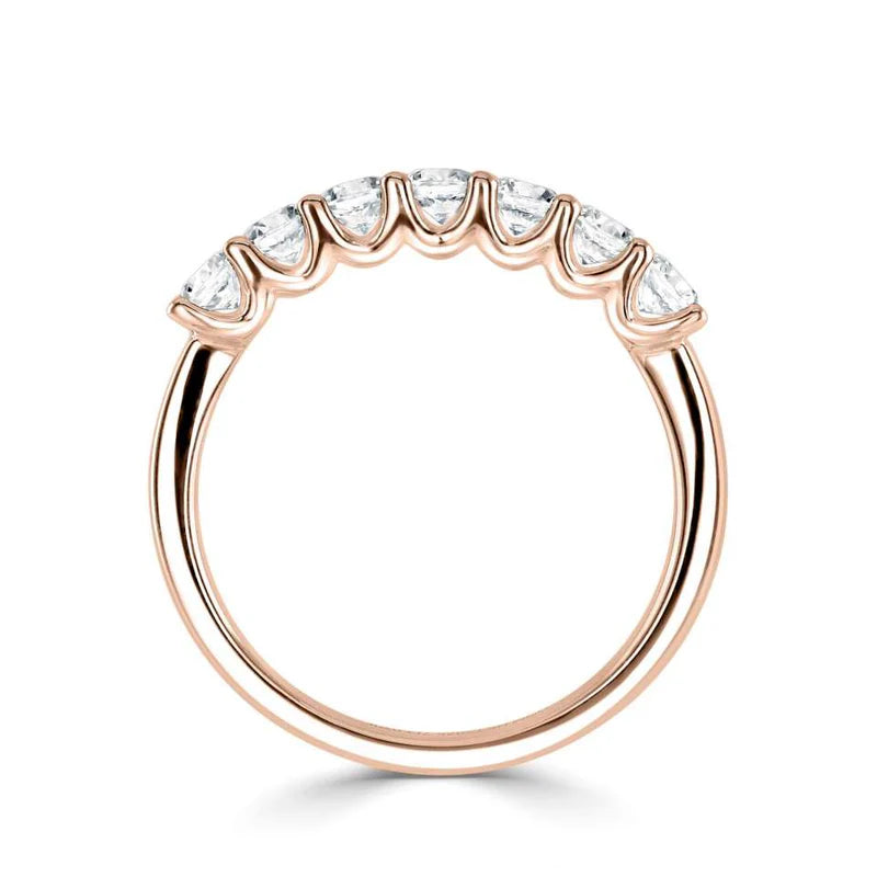 1.05 CT + Round Brilliant Lab Grown Diamond Seven Stone Ring, at Least E Colour / VS Clarity