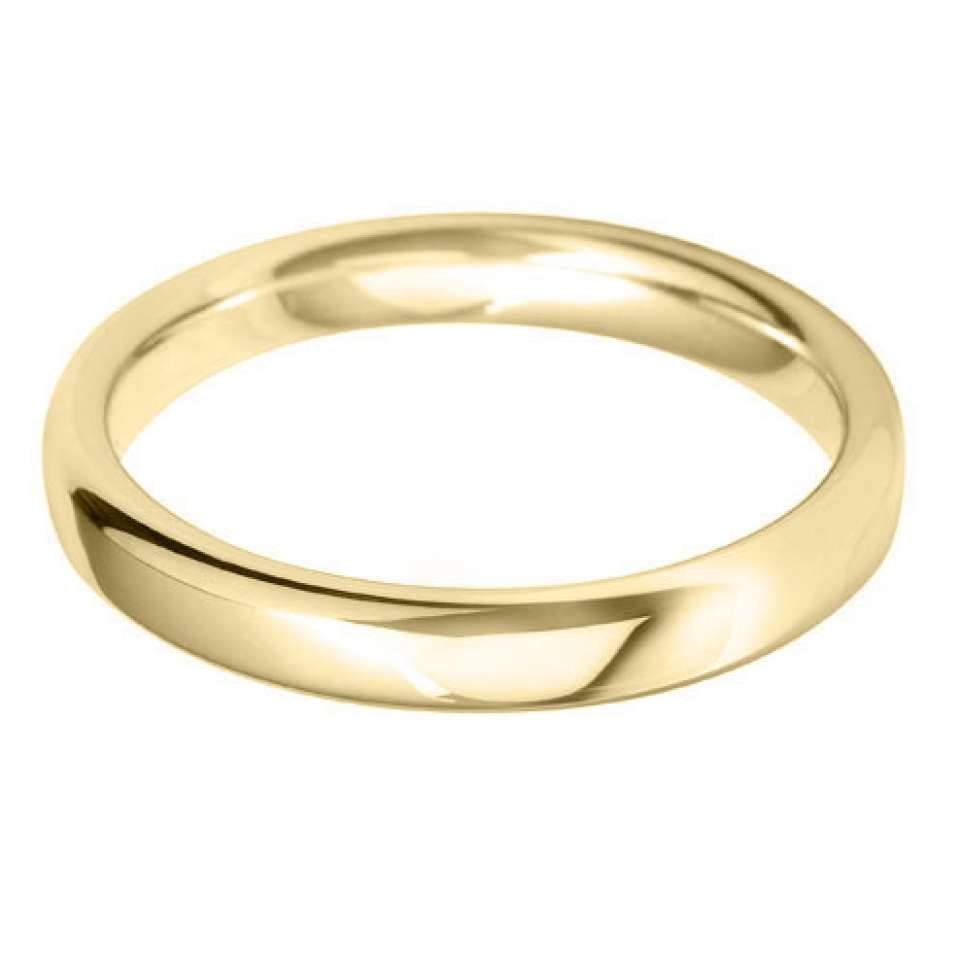 3mm Court Shape Stacking / Wedding Band in 9ct Gold