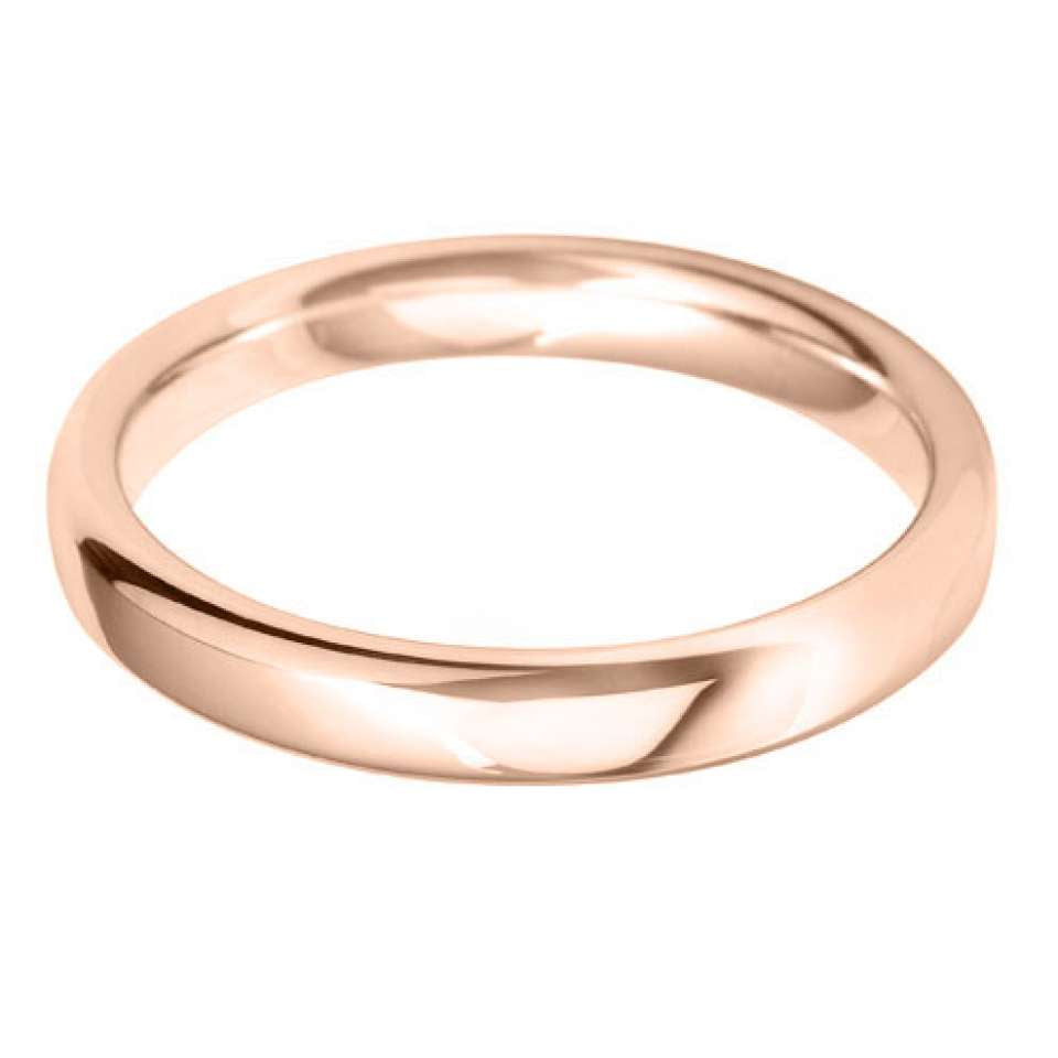 3mm Court Shape Stacking / Wedding Band in 9ct Gold
