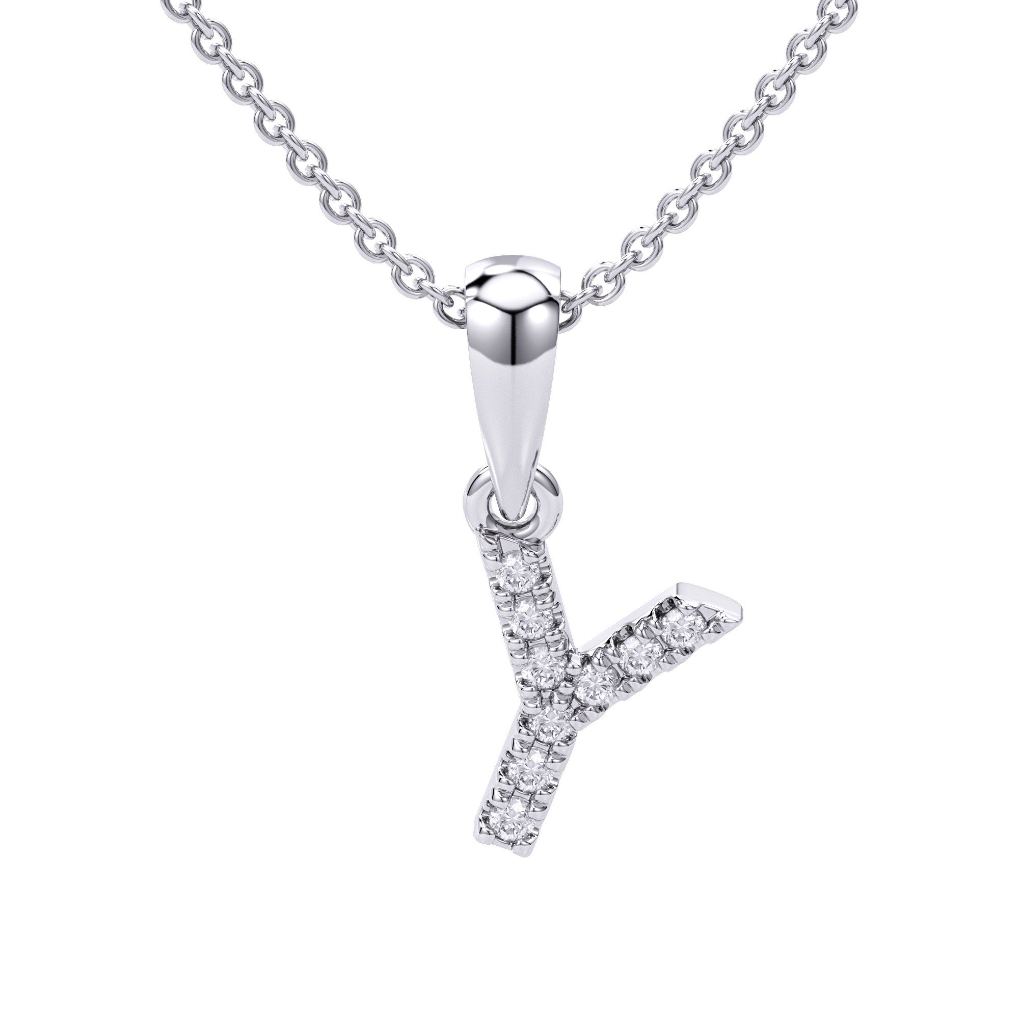 Love Letters Initials Pendant Necklace in 18ct White / Yellow Gold Y