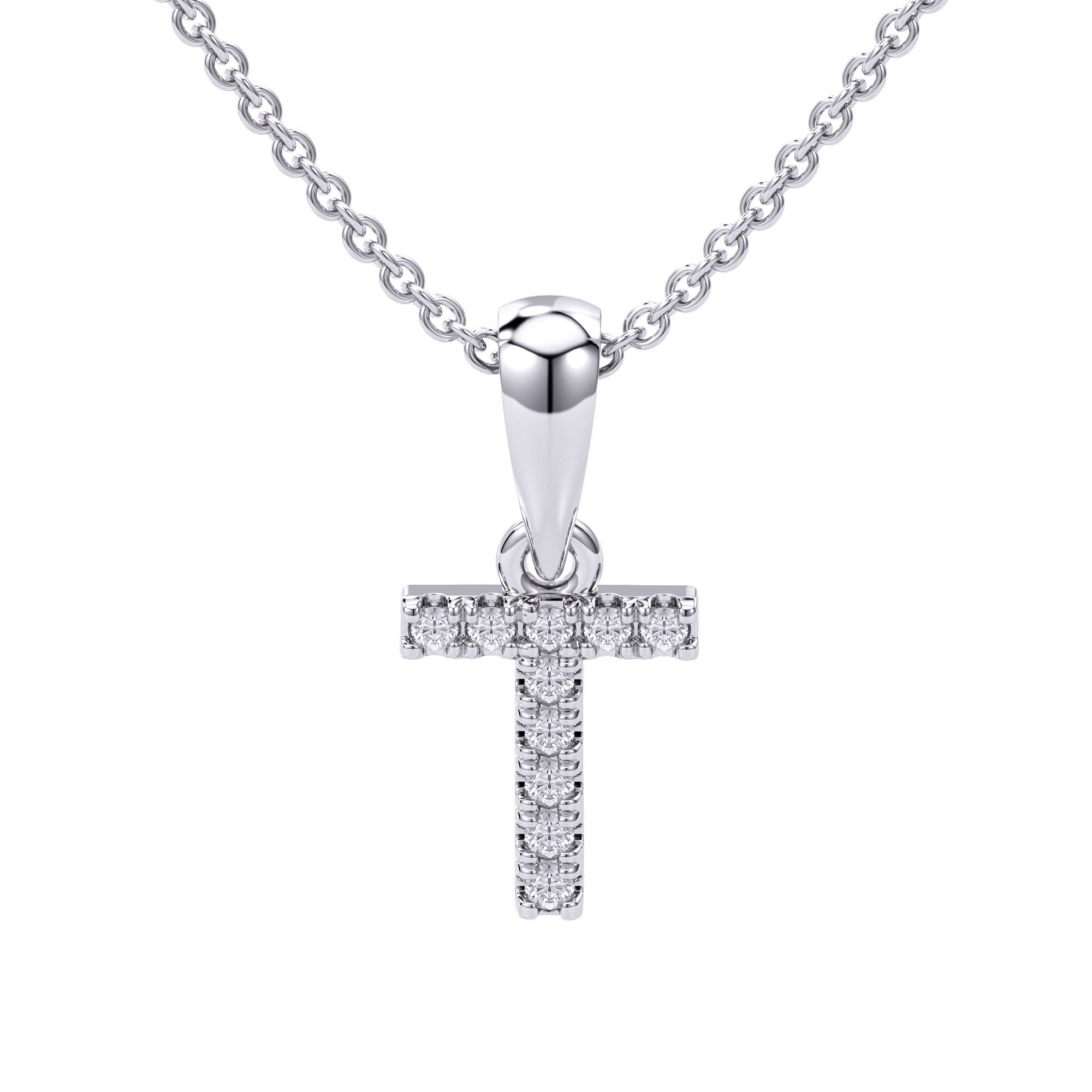 Love Letters Initials Pendant Necklace in 18ct White / Yellow Gold T