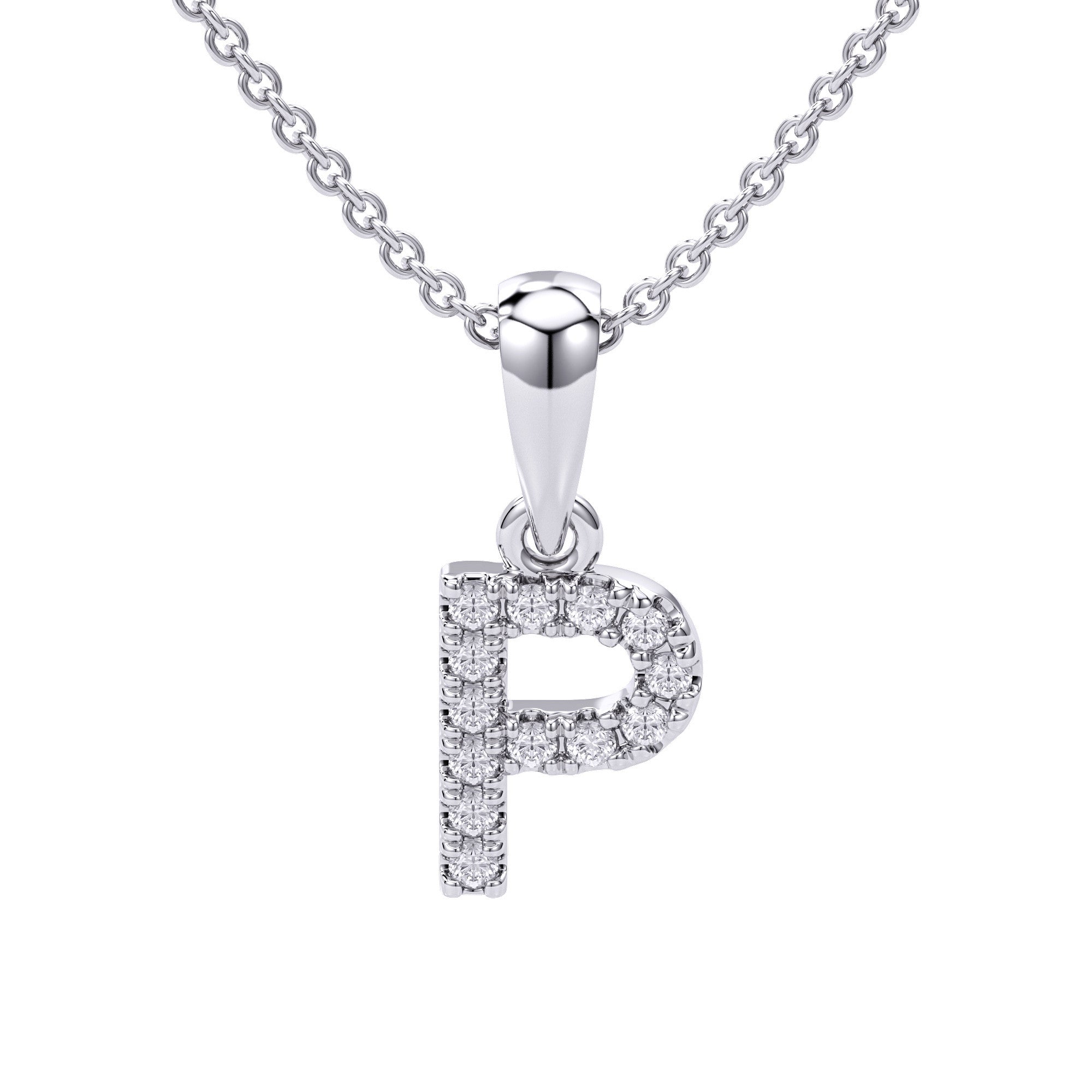 Love Letters Initials Pendant Necklace in 18ct White / Yellow Gold P