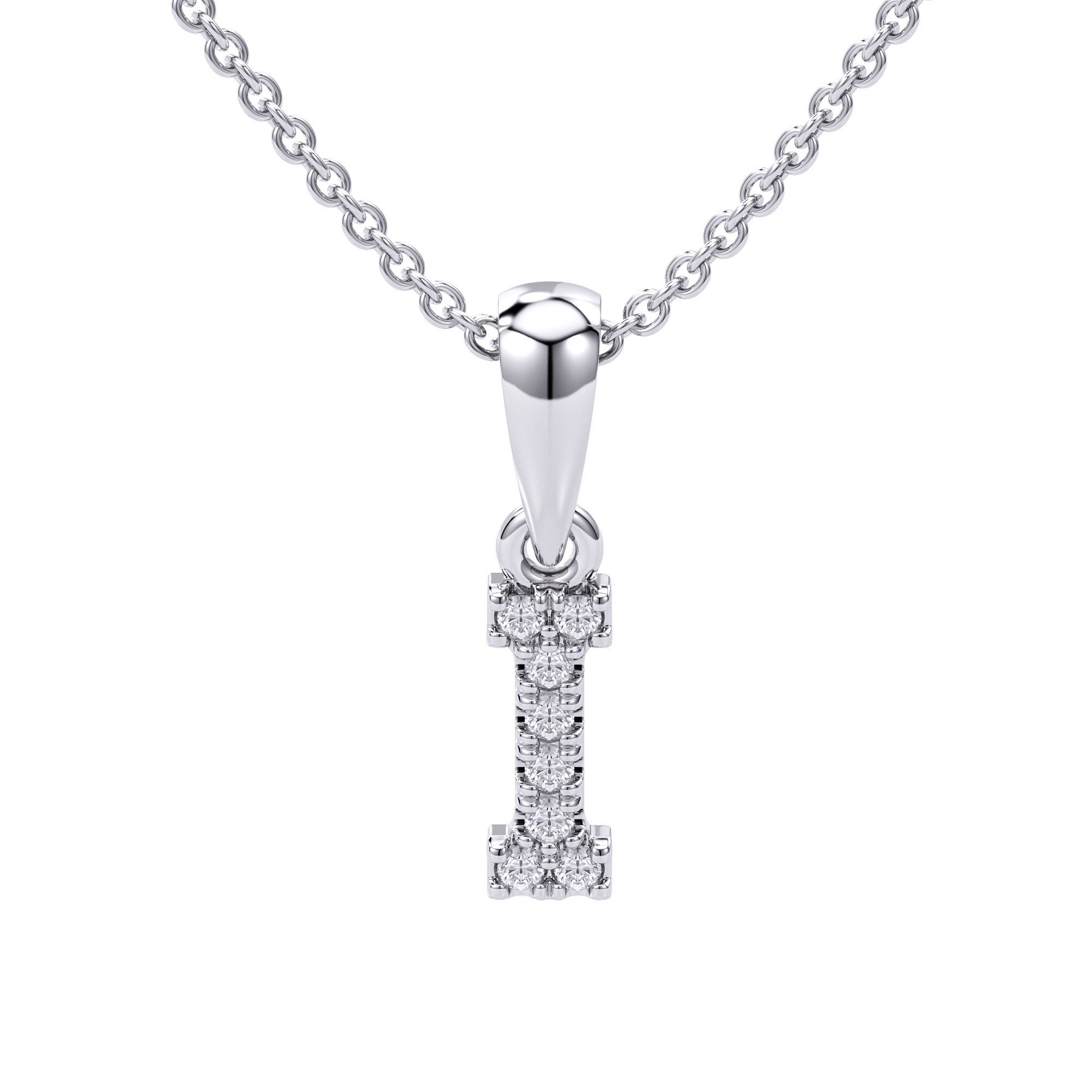 Love Letters Initials Pendant Necklace in 18ct White / Yellow Gold I